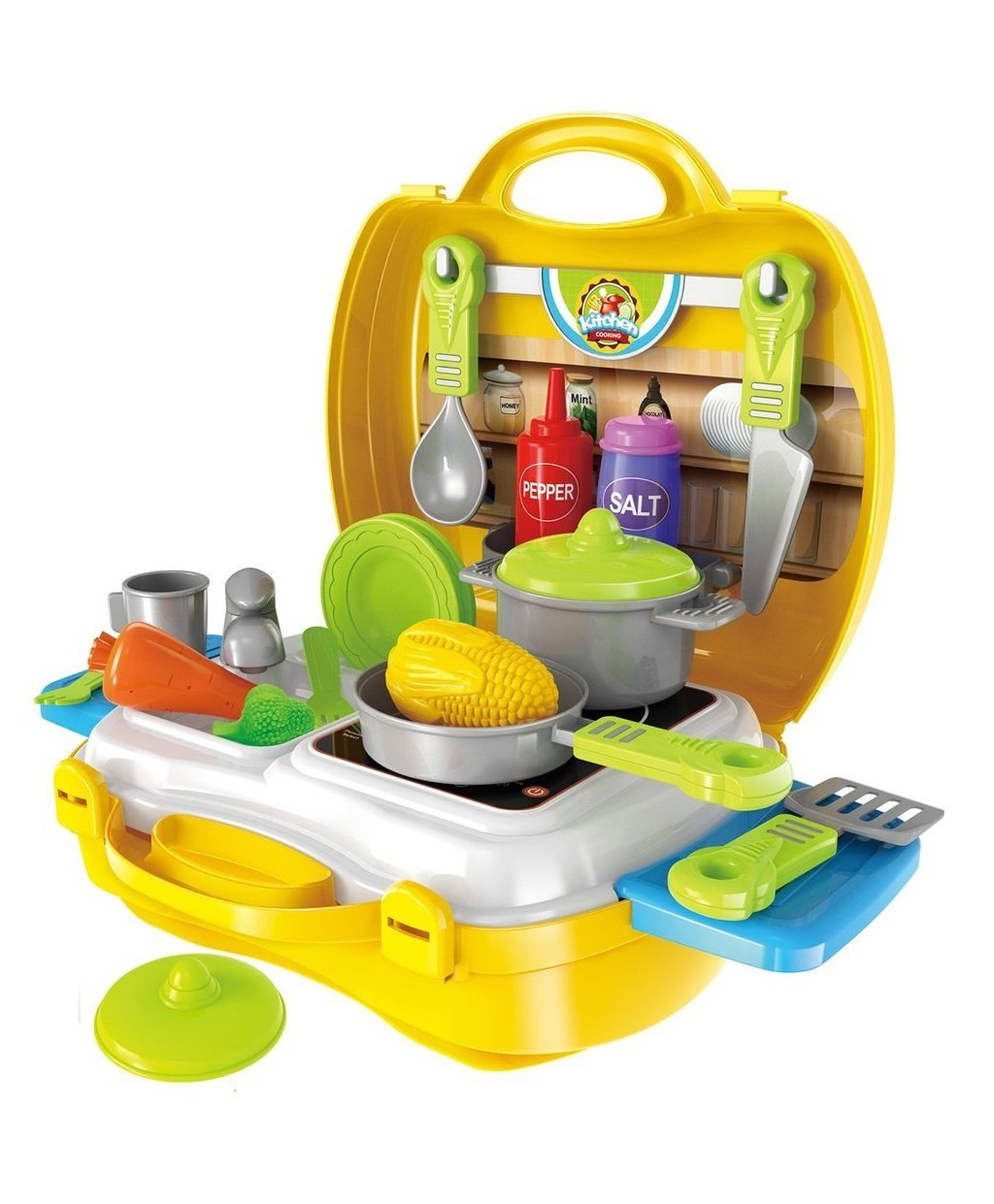 Toyshine Kitchen Cooking Set With Carry Case Pack Of 26 - Yellow-image-44