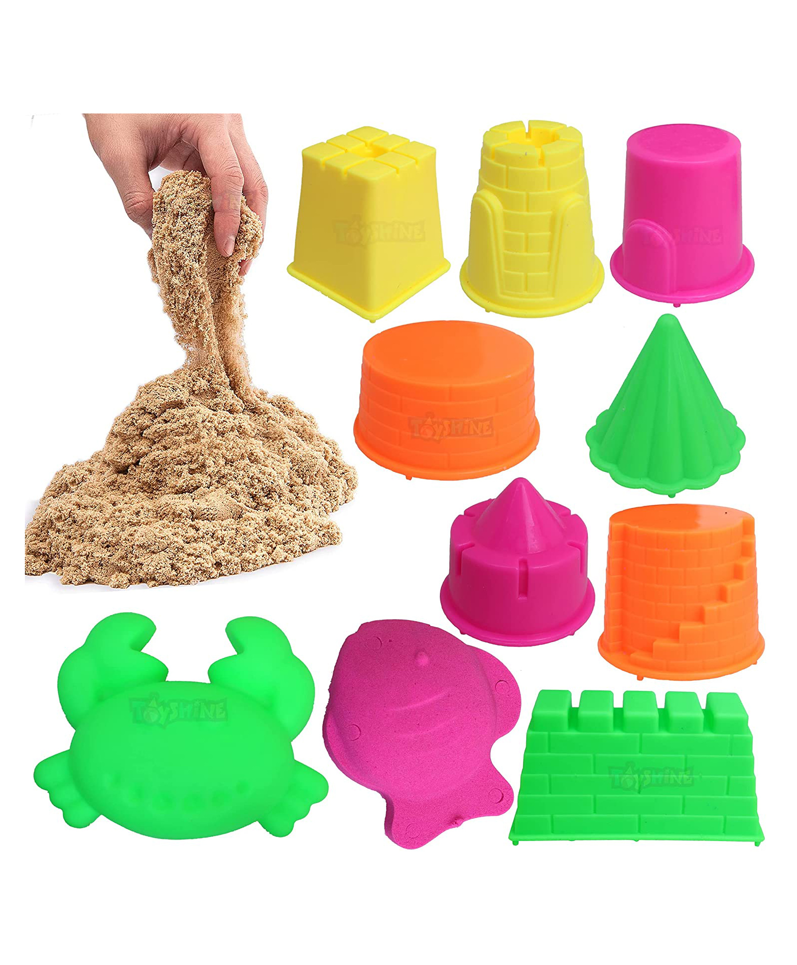 Toyshine Creative Sand With Castle Moulds Brown - 1 Kg-picture-19
