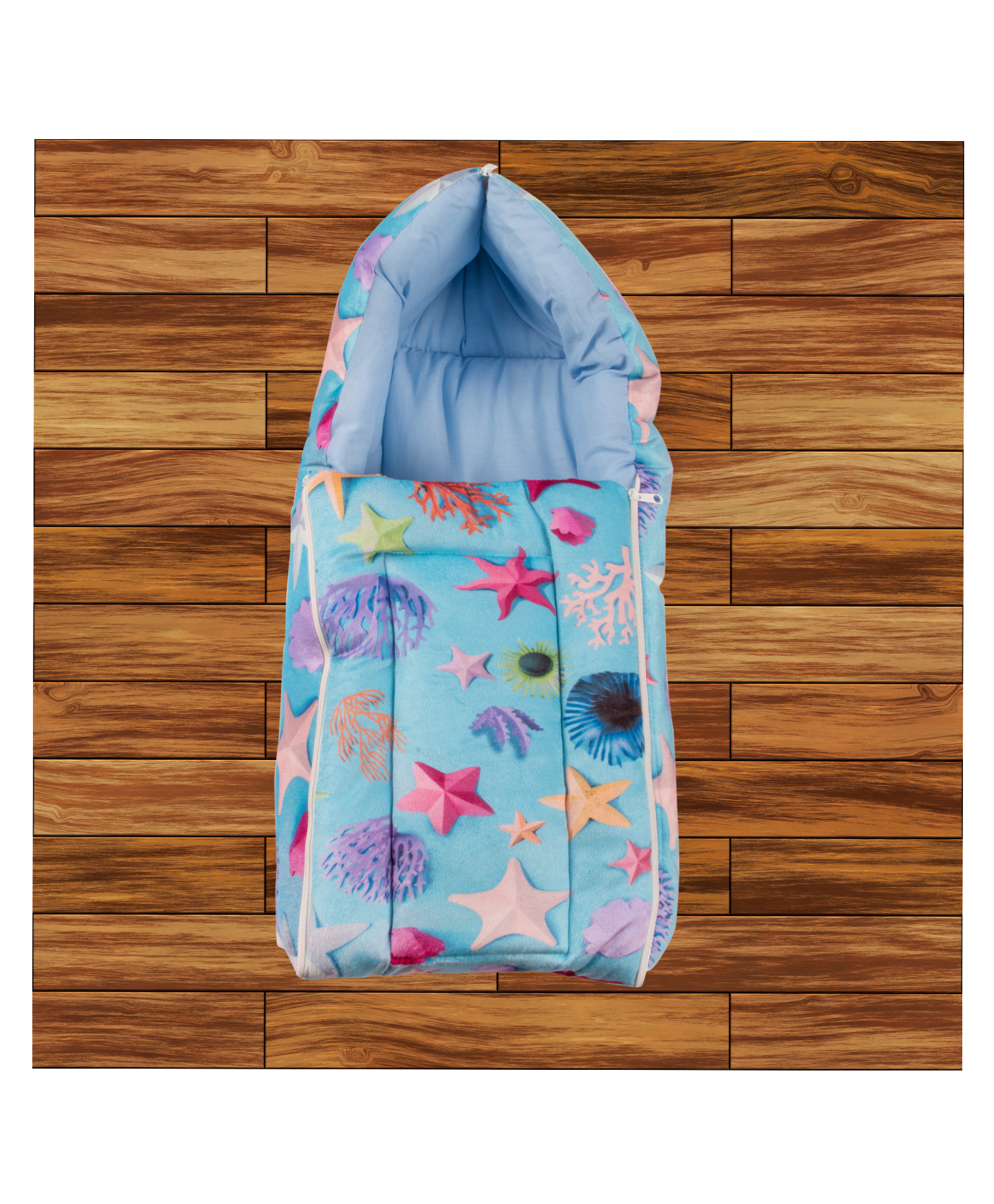 Mittenbooty Baby Sleeping Bag Sea Print - Blue-picture-15