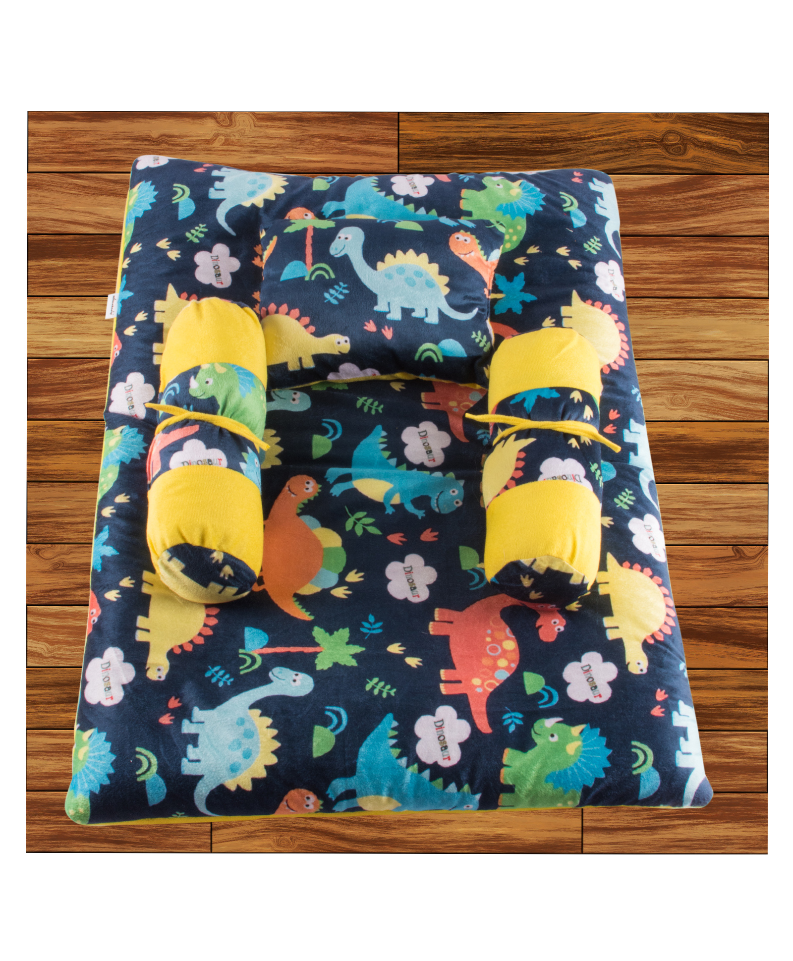 Mittenbooty Baby Bedding Set with Pillow & Bolsters Dinosaur Print - Navy Blue-picture-14