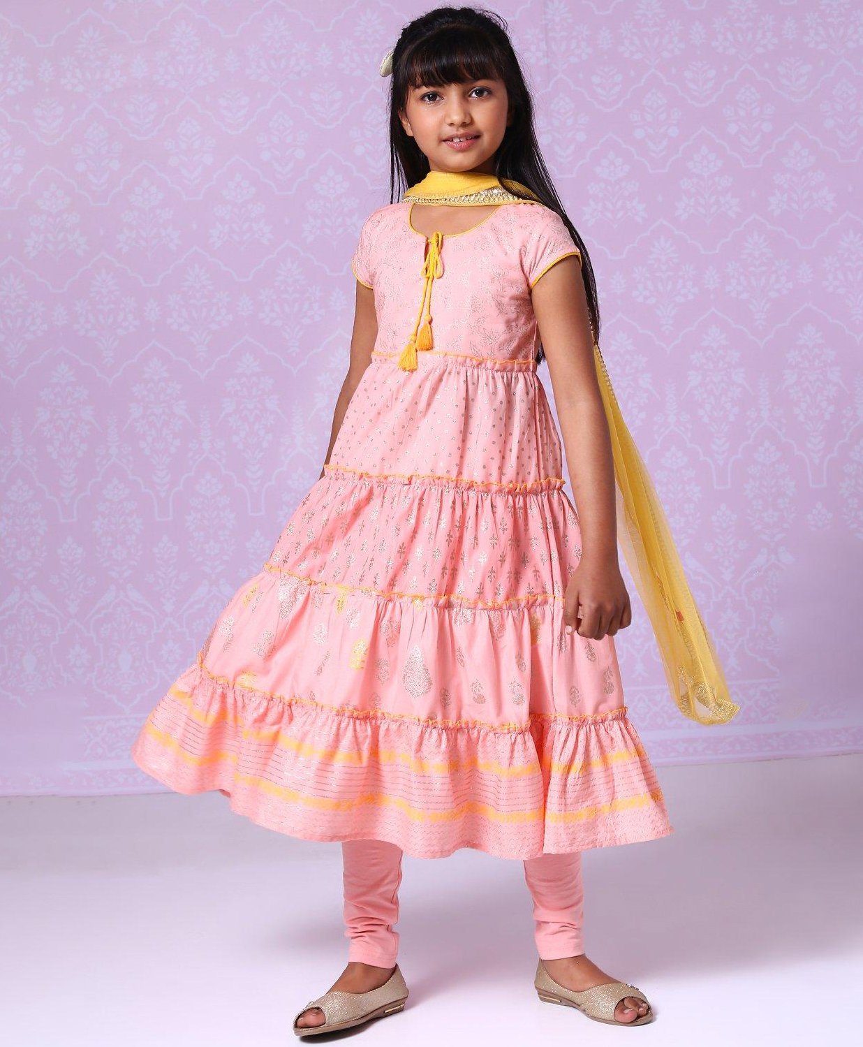 biba peach anarkali