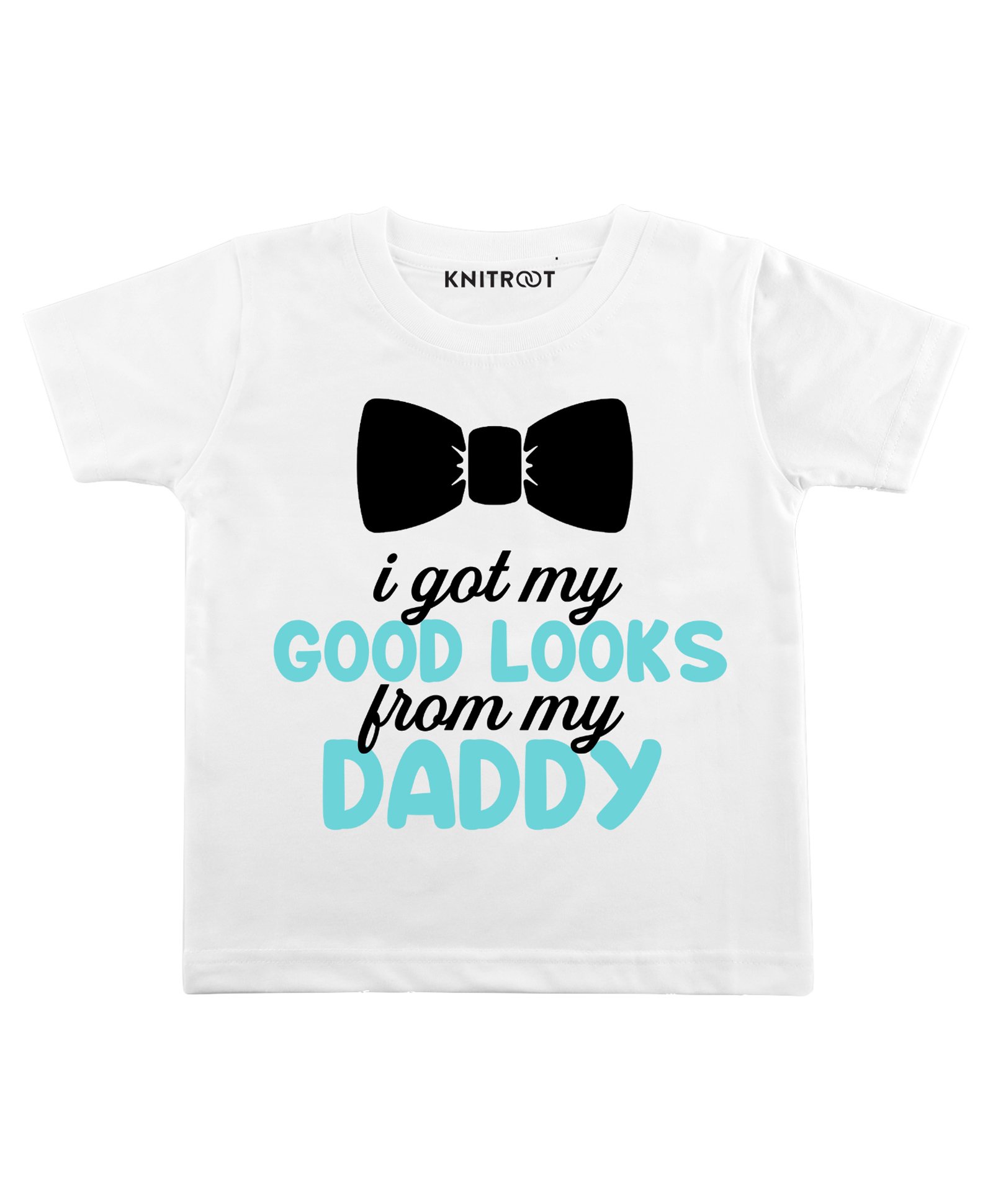 KNITROOT Good Looks From Daddy Print Half Sleeves Tee - White-image-8