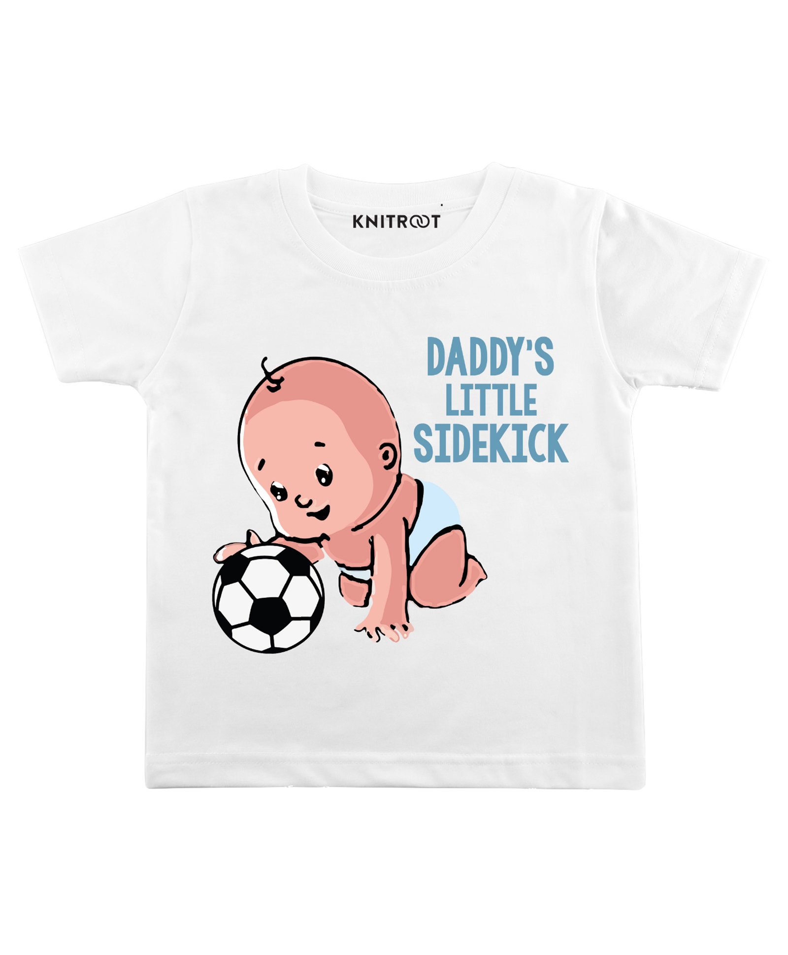KNITROOT Little Sidekick Print Half Sleeves Tee - White-image-38