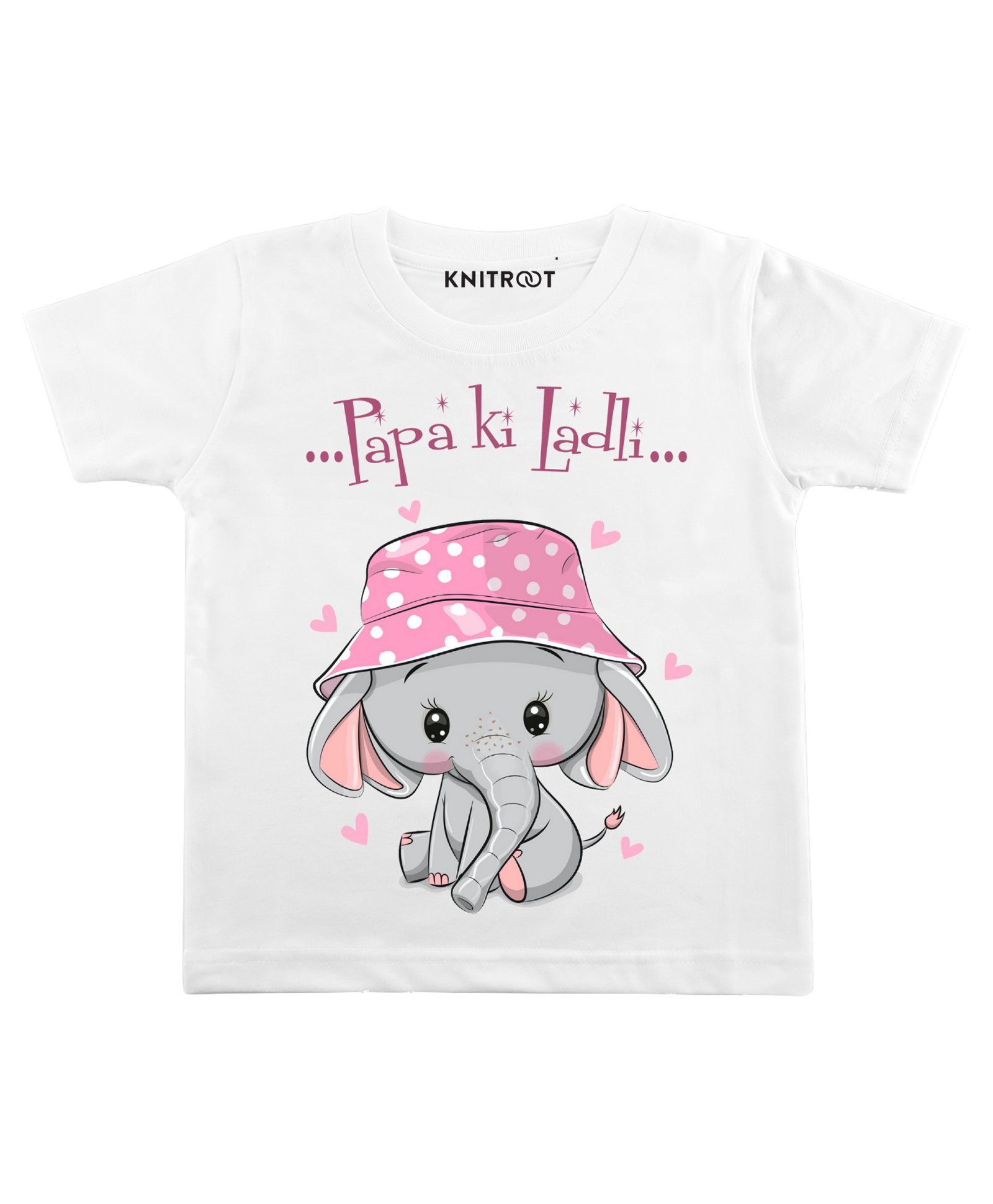 KNITROOT Short Sleeves Papa Ka Ladli Tee - White-image-23