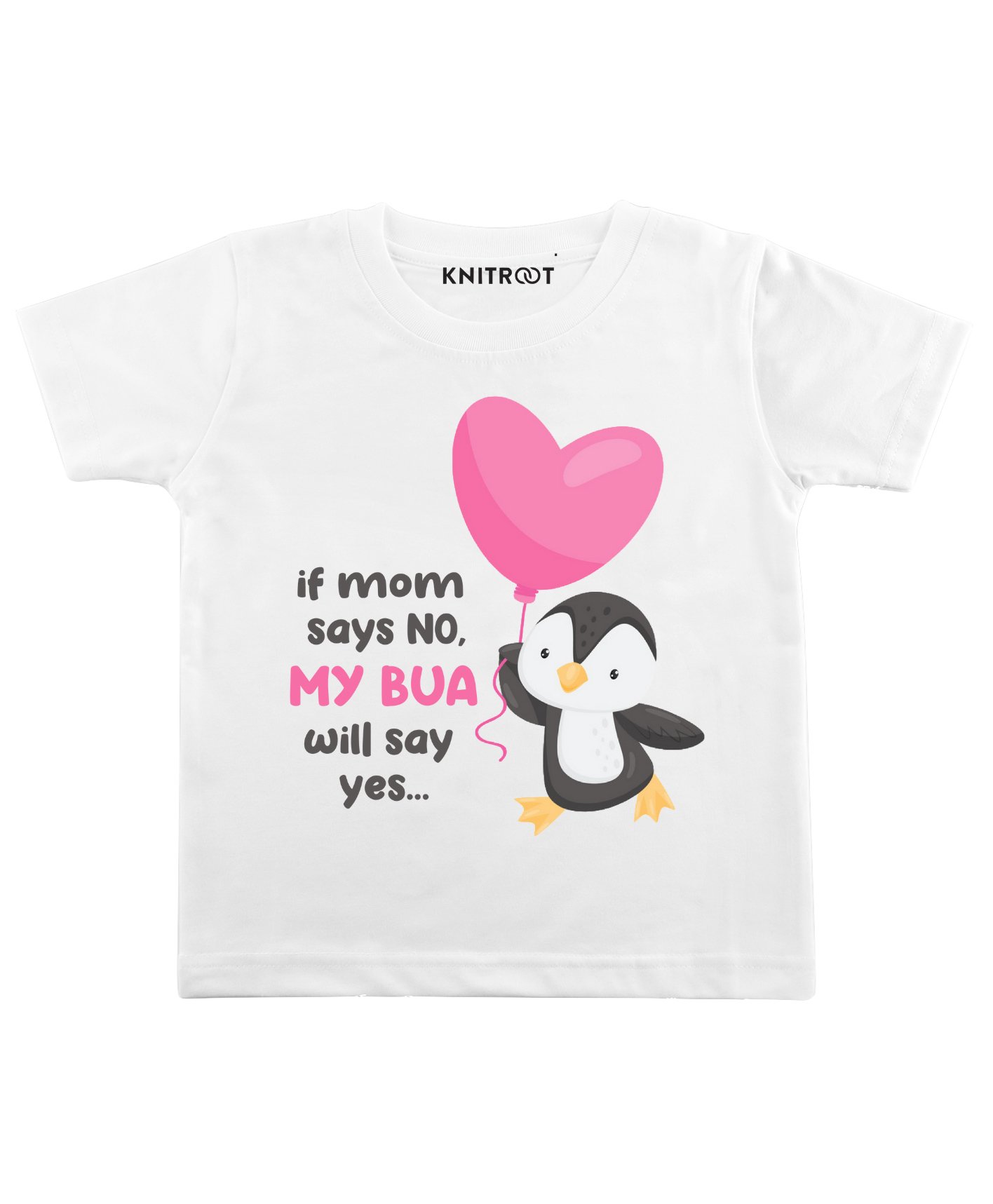 KNITROOT Half Sleeves My Bua Will Say Yes Printed Tee - White-picture-14