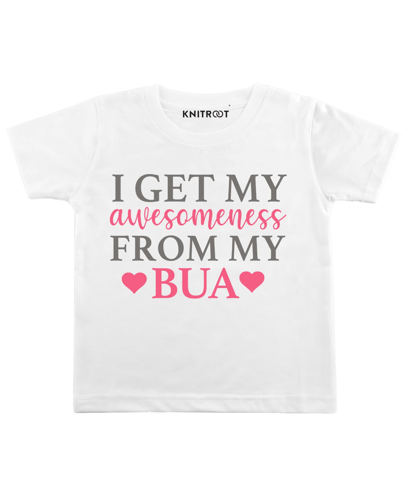KNITROOT Half Sleeves Awesomeness From Bua Printed Tee - White-image-19