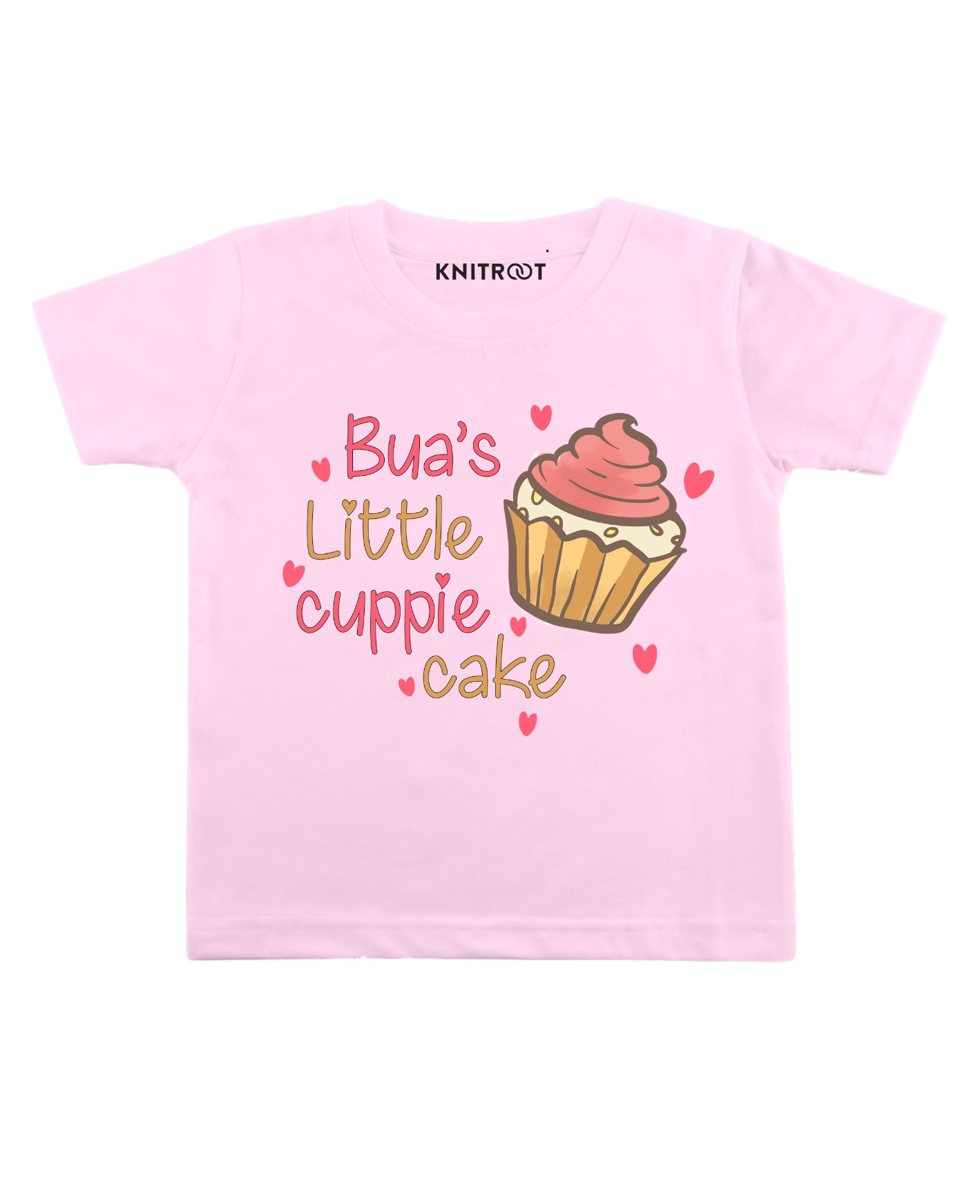 KNITROOT Half Sleeves Bua's Cuppie Cake Printed Tee - Light Pink-image-21