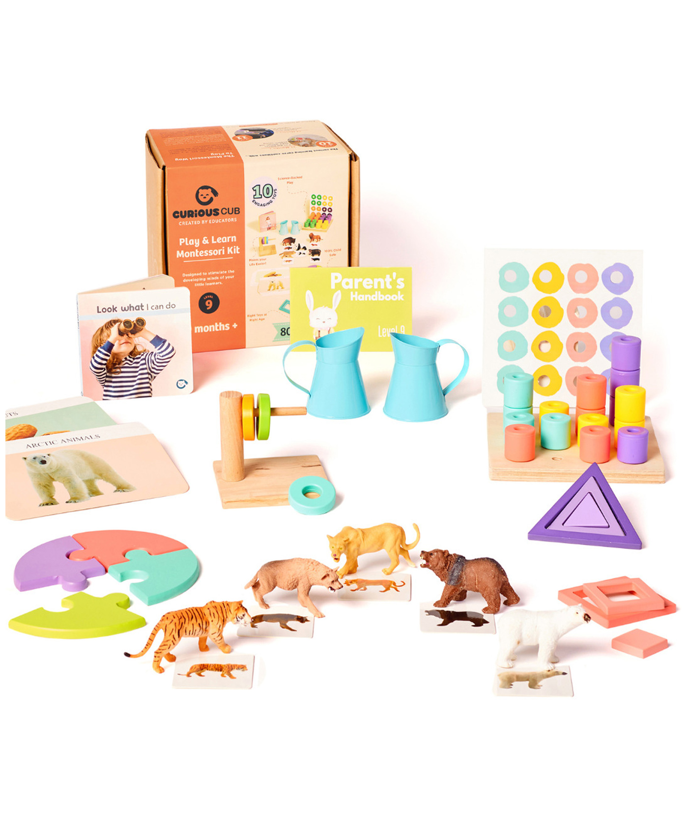Curious Cub Montessori Learning Wooden Toys Box 9 (10pcs)-picture-1