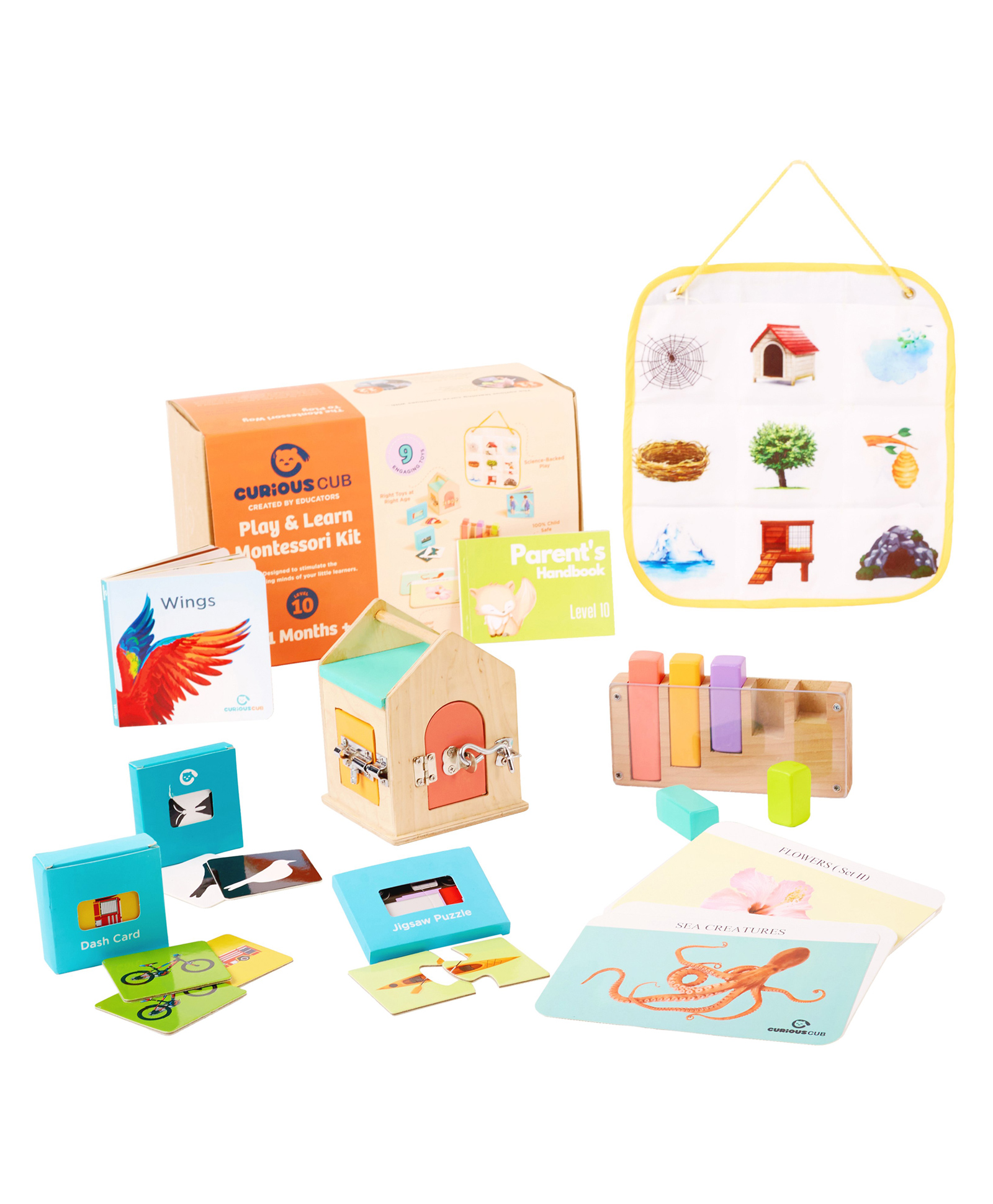 Curious Cub Montessori Learning Wooden Toys Box 10 (10pcs)-image-2
