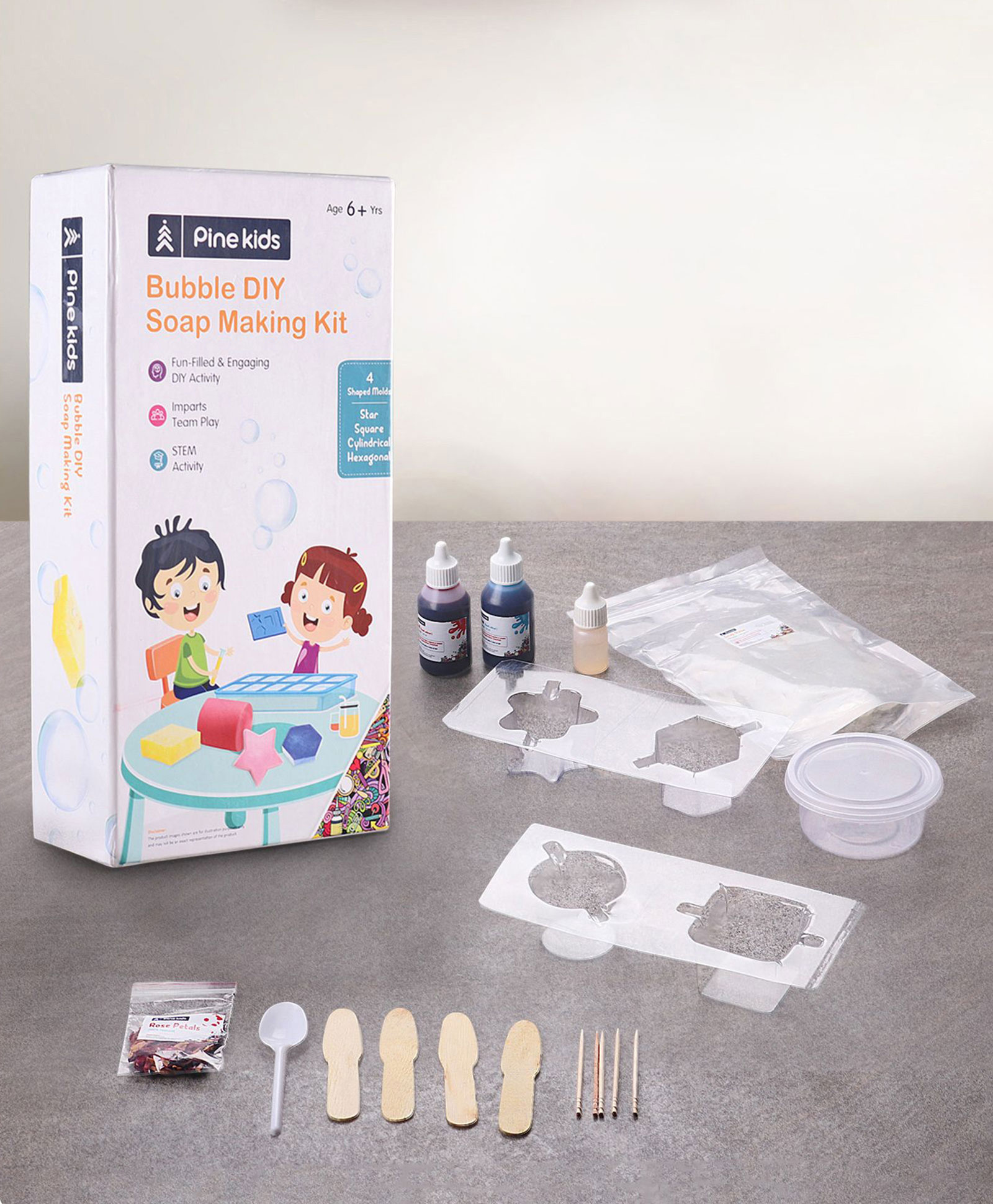 Pine Kids Bubble DIY Soap Making Kit - Multicolor