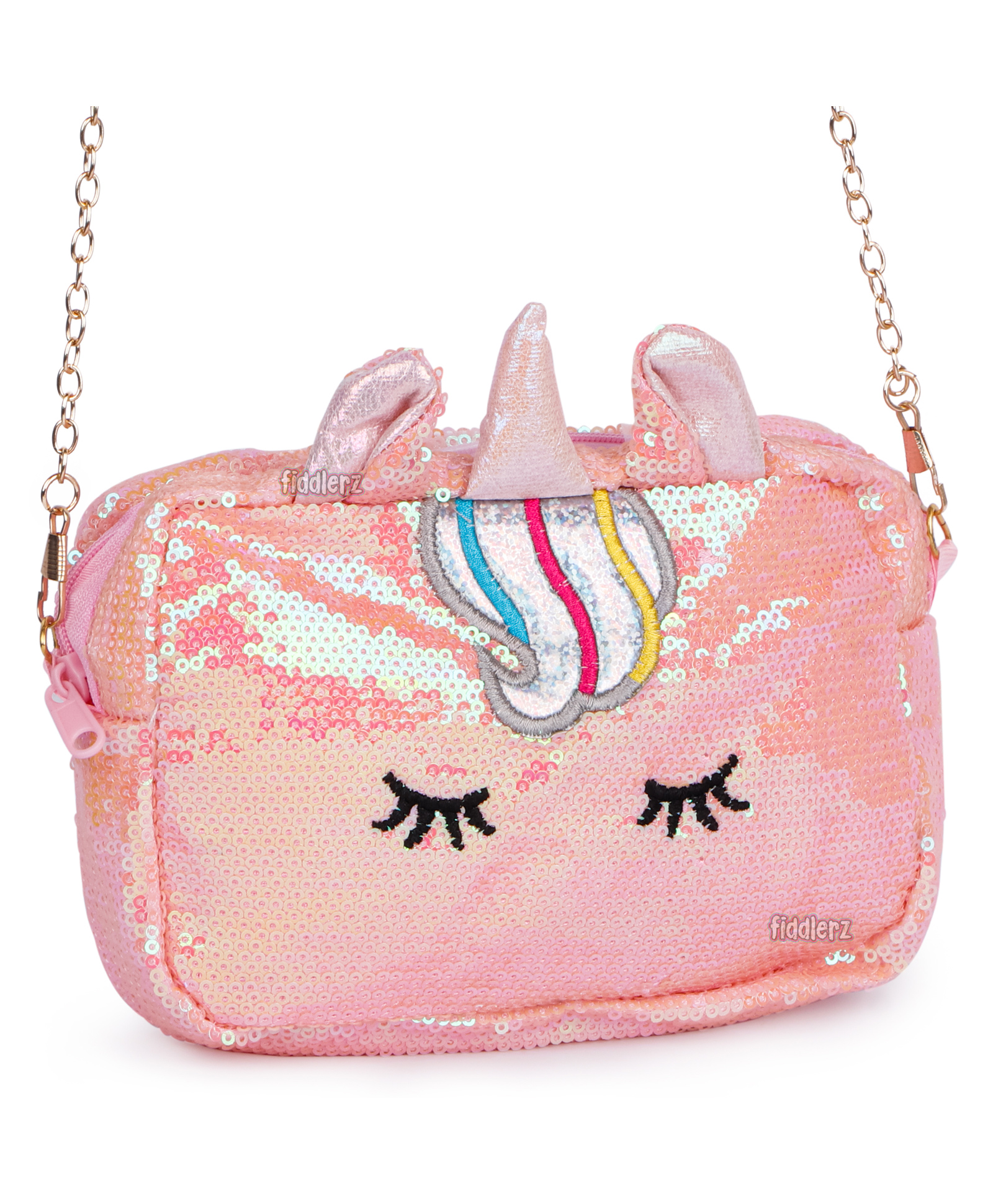 Fiddlerz Sequin Unicorn Sling Bags (Colour May Vary)-image-1