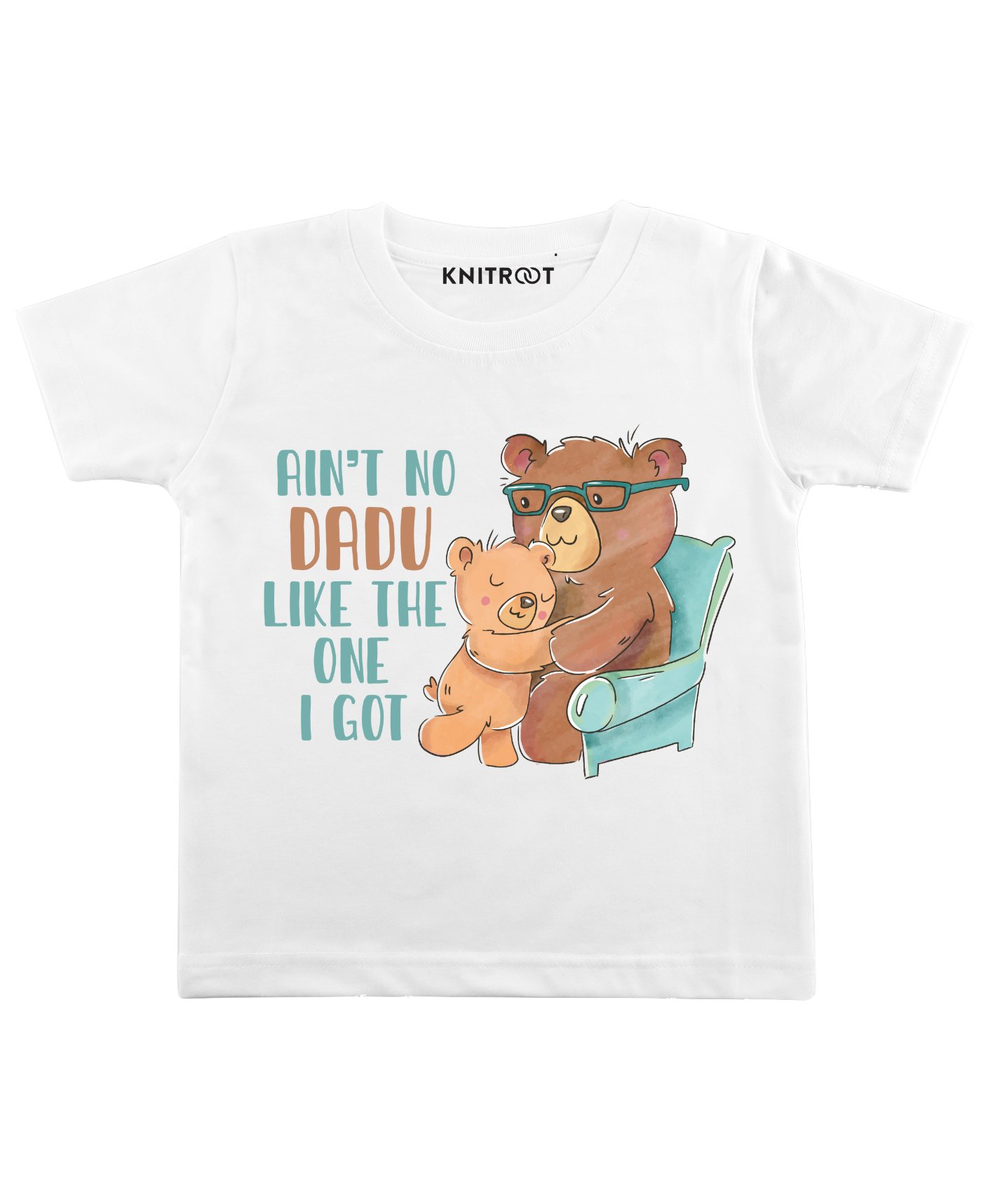 KNITROOT Half Sleeves Ain't No Dadu Print Tee - White-picture-16