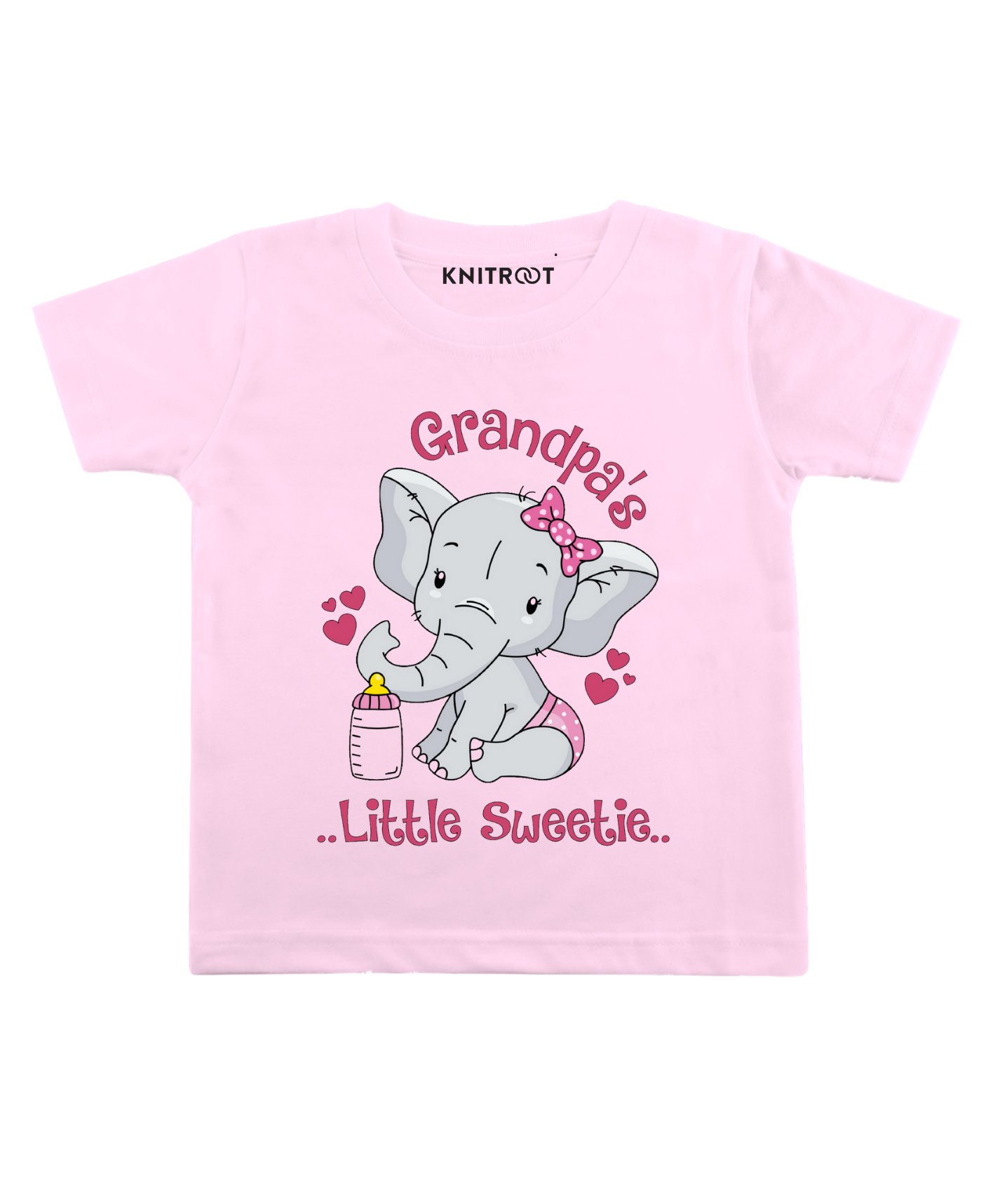 KNITROOT Half Sleeves Little Sweetie Print Tee - Pink-picture-21