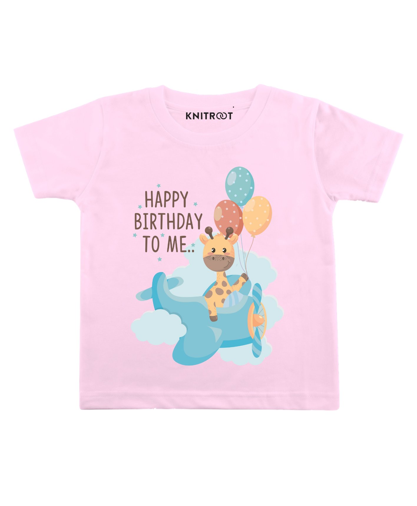 KNITROOT Half Sleeves Happy Birthday To Me Print Tee - Pink-image-42