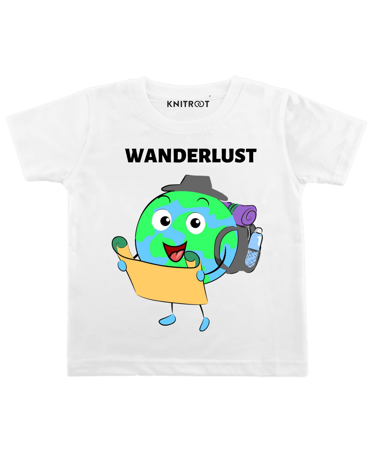 KNITROOT Half Sleeves Wanderlust Printed Tee - White-image-6