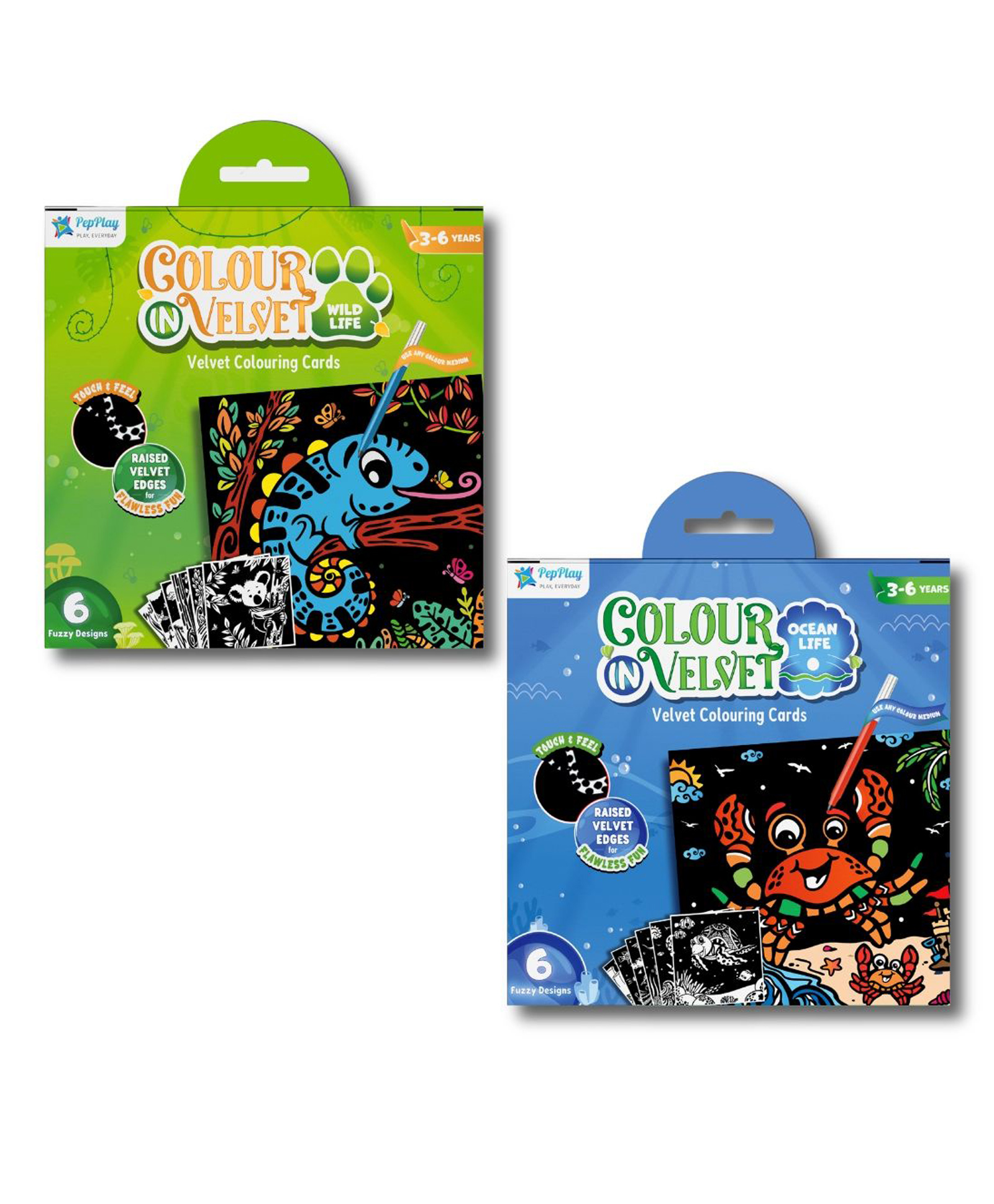 PepPlay Velvet Coloring Cards Wild And Ocean Theme - Multicolor-picture-26