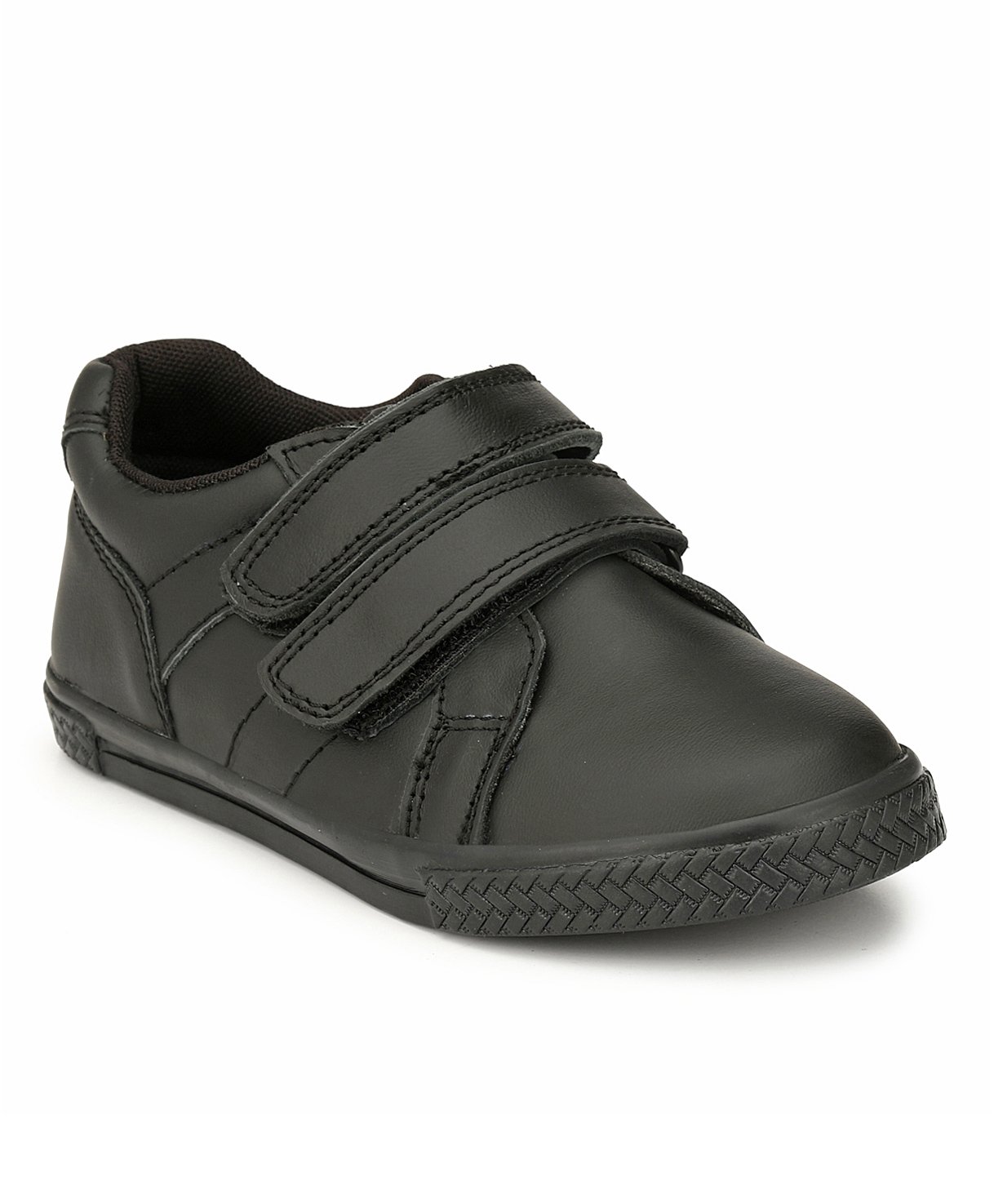 TUSKEY Velcro Closure Solid School Shoes - Black-image-13