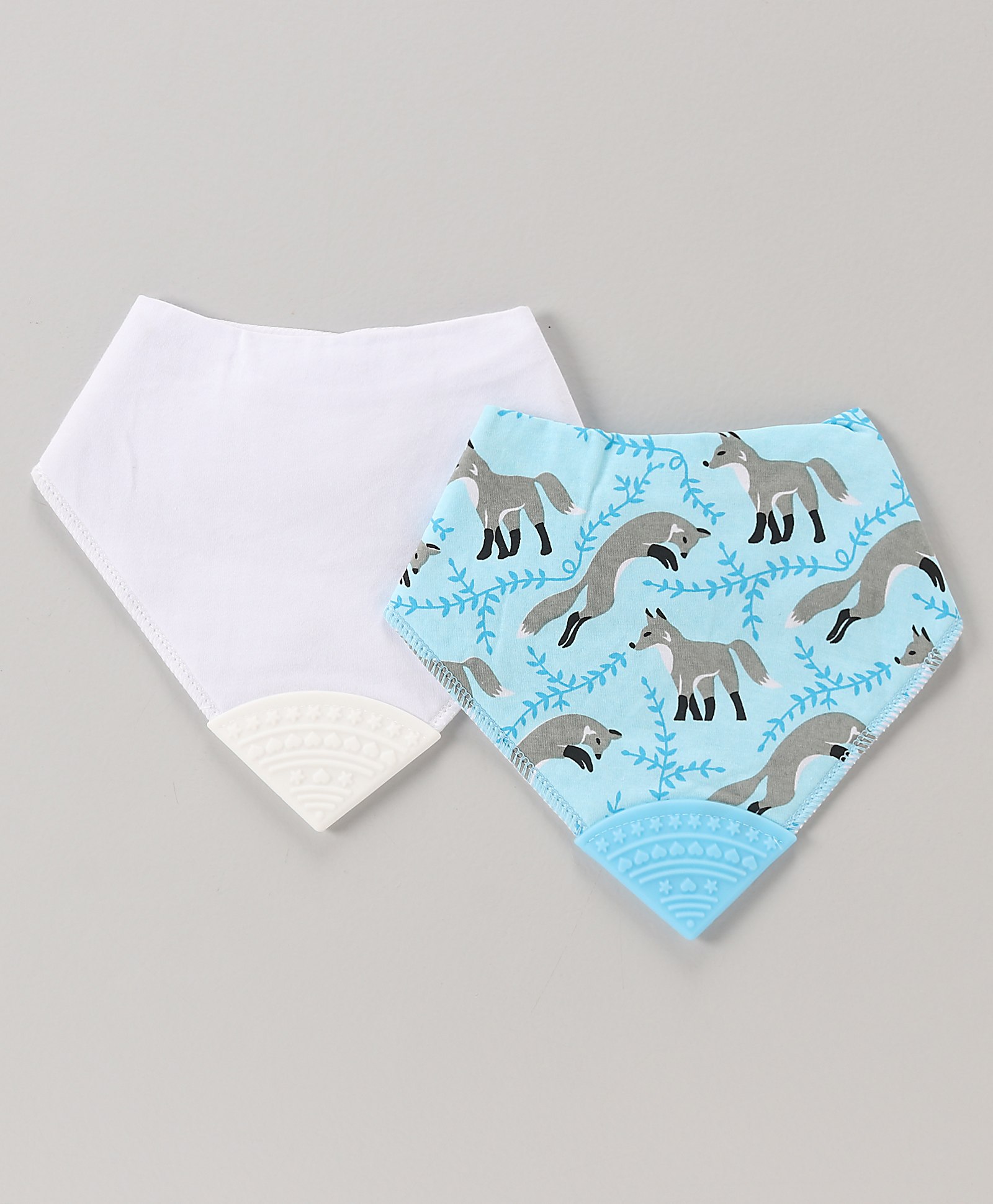 fab n funky Animal Print Bib with Teether Pack of 2 (Print & Color May Vary)-picture-19