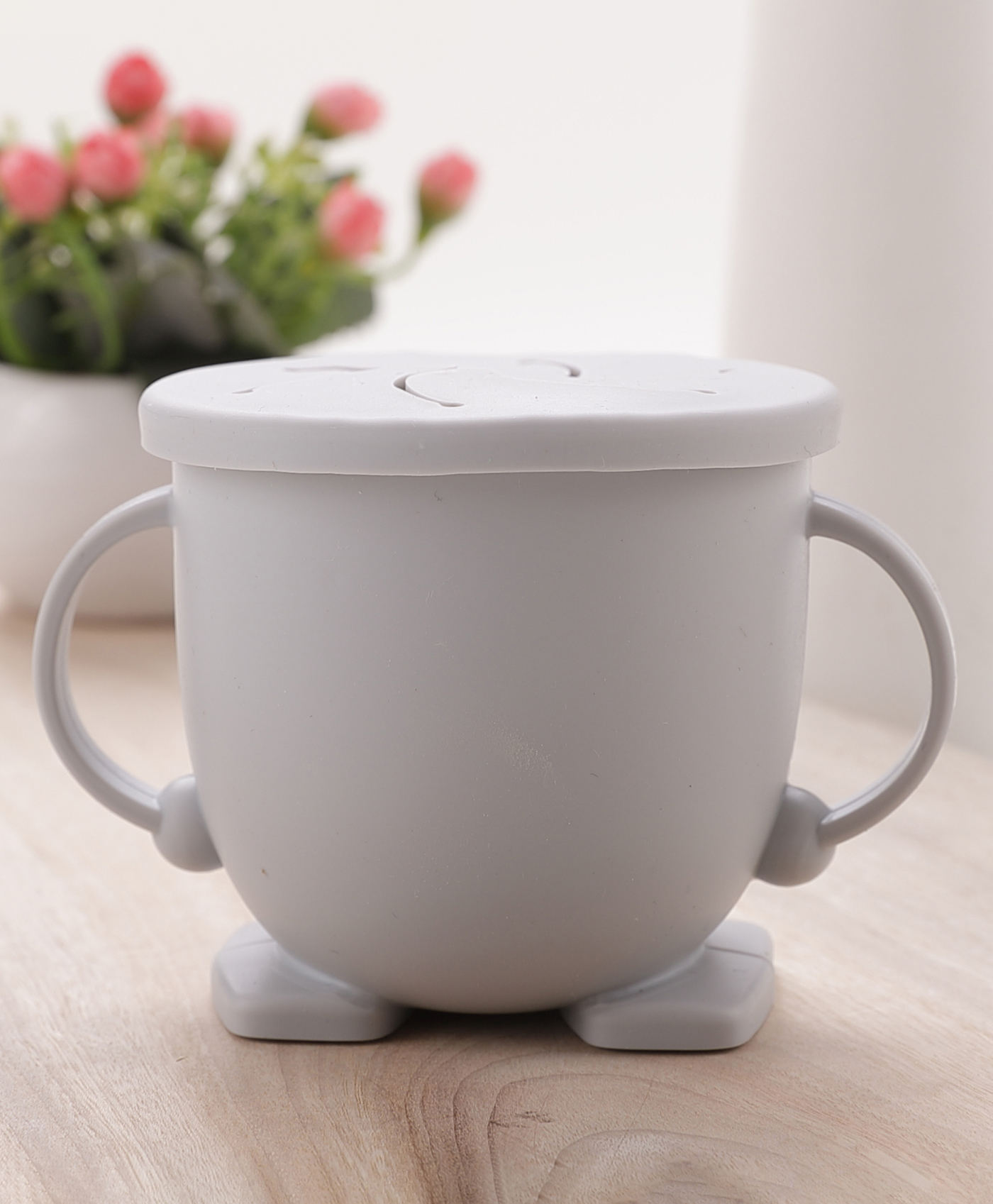 Twin Handle Mug with Lid - Grey-image-41