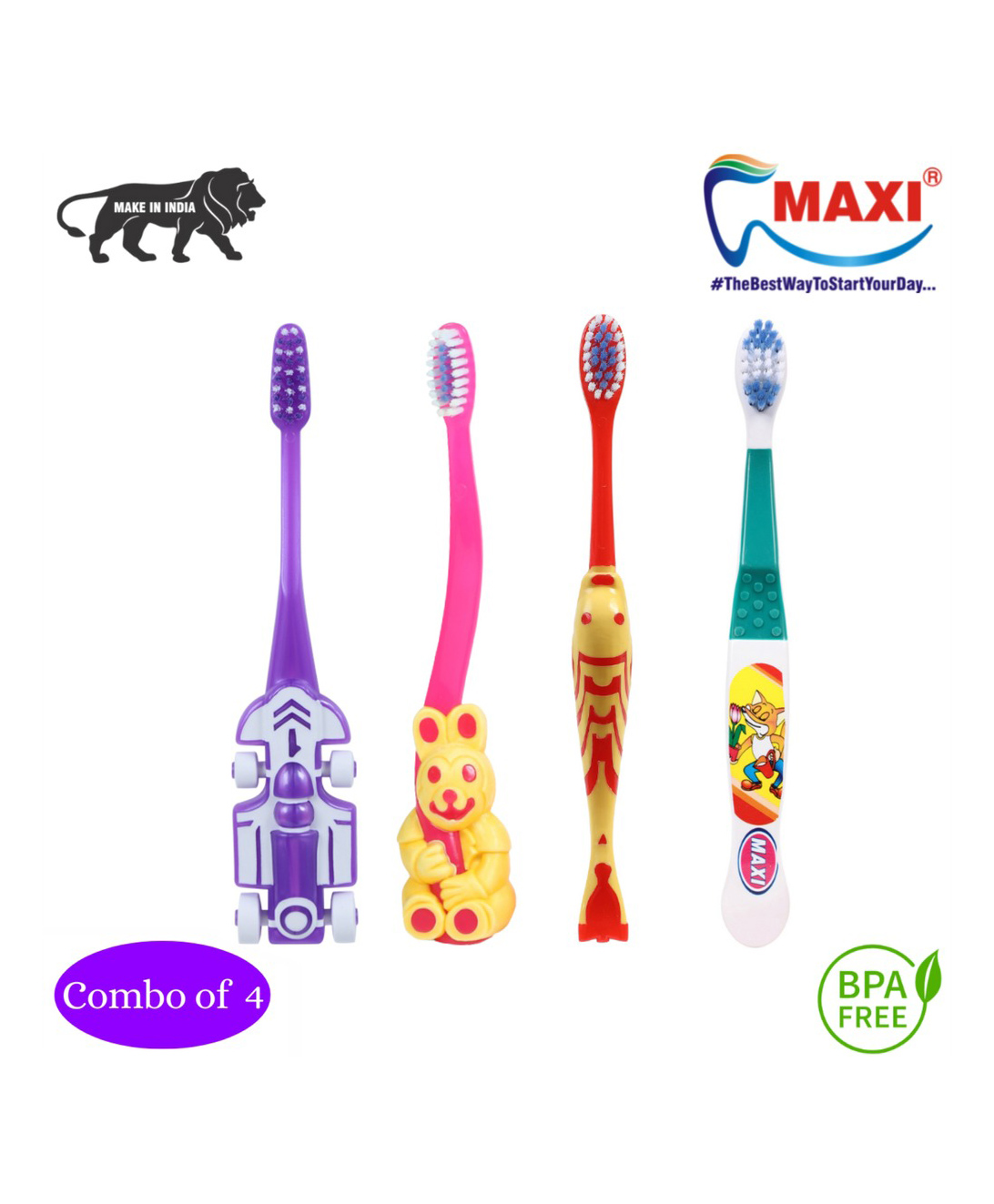 MAXI Junior Toothbrush Pack of 4 - Multicolor-image-15