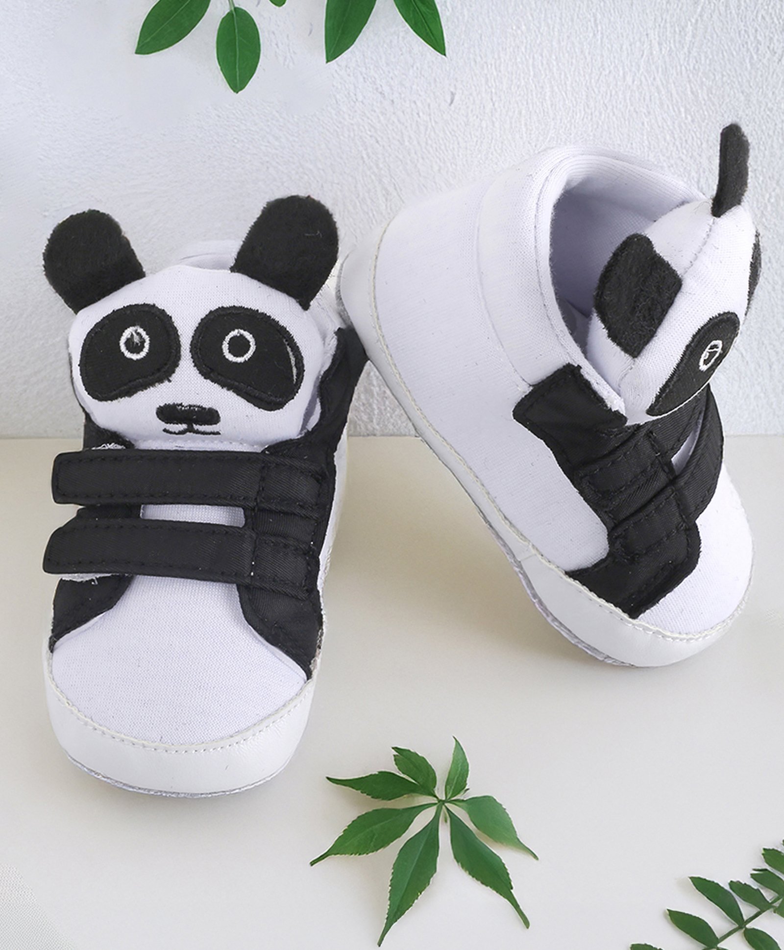 Baby Moo Panda Design Booties - Black-picture-48