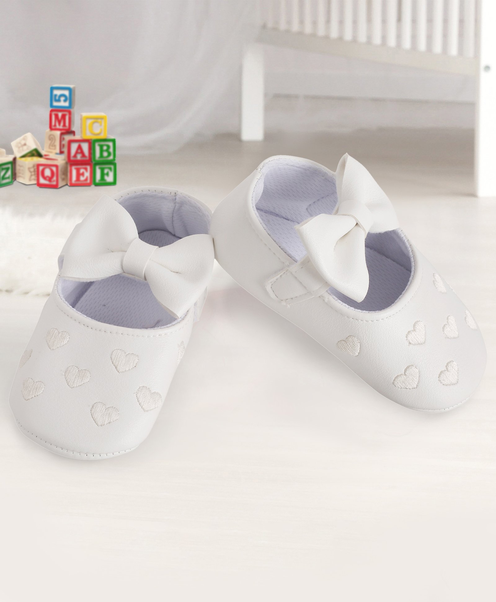 Baby Moo Hearts With Bow Booties - White-picture-21