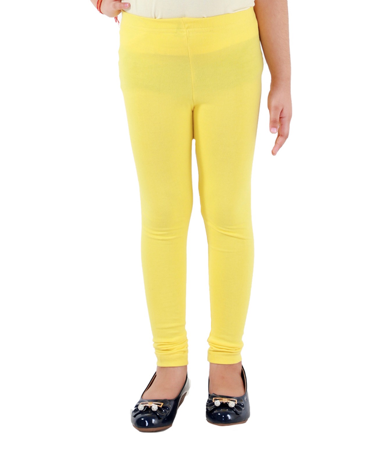 Kids Cave Solid Full Length Leggings - Yellow-image-49