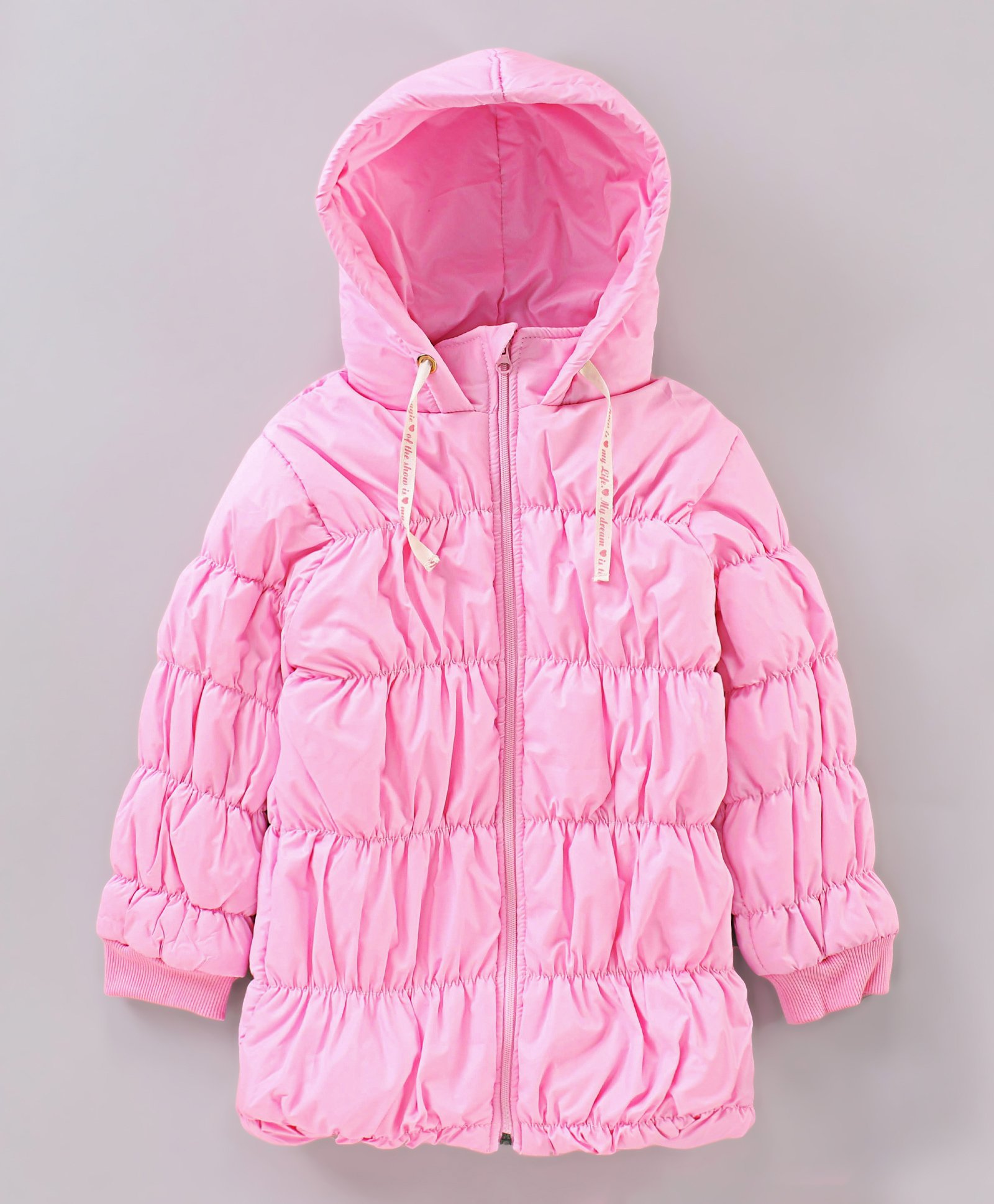 Play by Little Kangaroos Full Sleeves Hooded Padded Jacket - Pink-picture-25