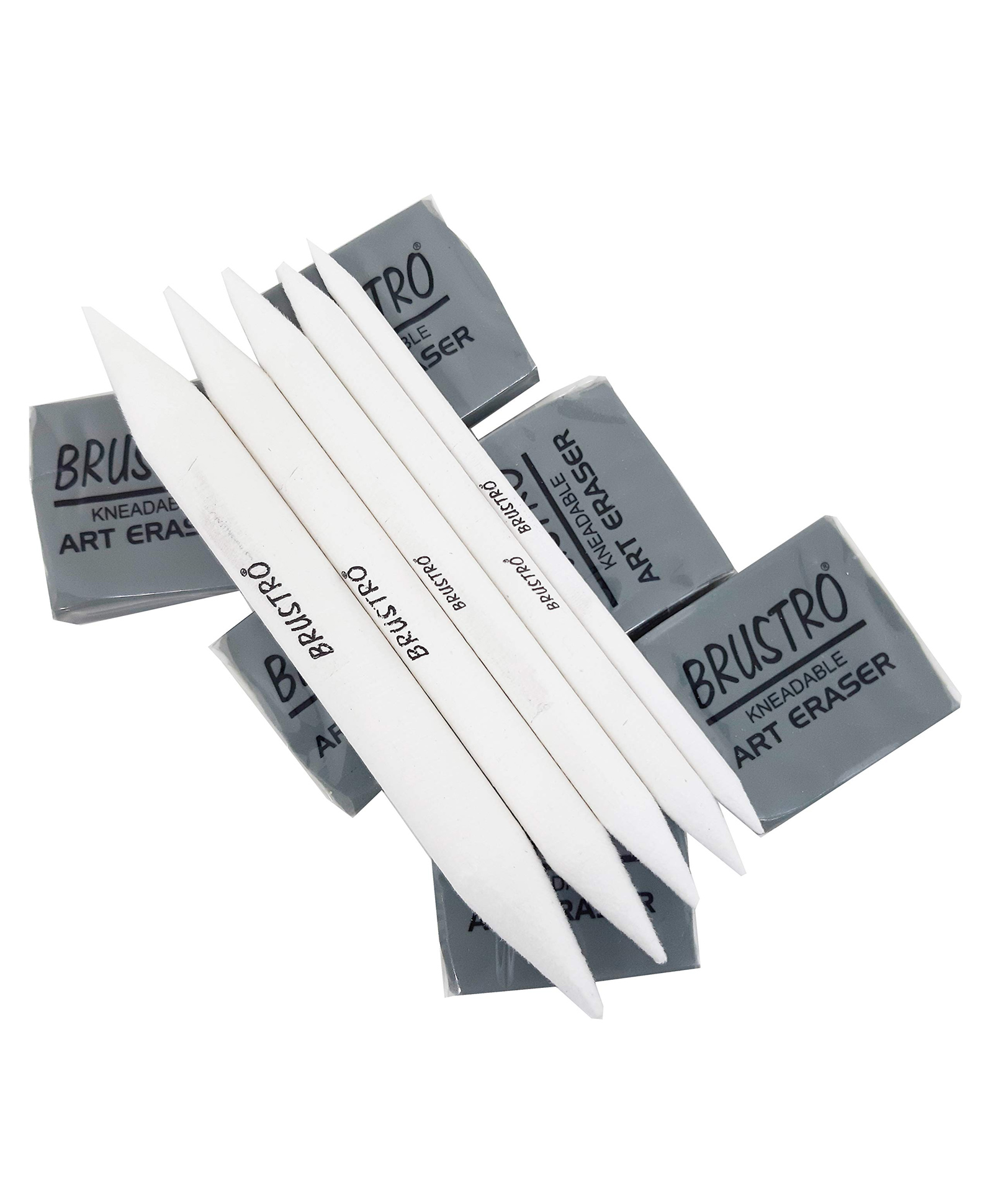 Brustro Kneadable Art Eraser With Blending Stump Set Pack of 6 - Grey-picture-12