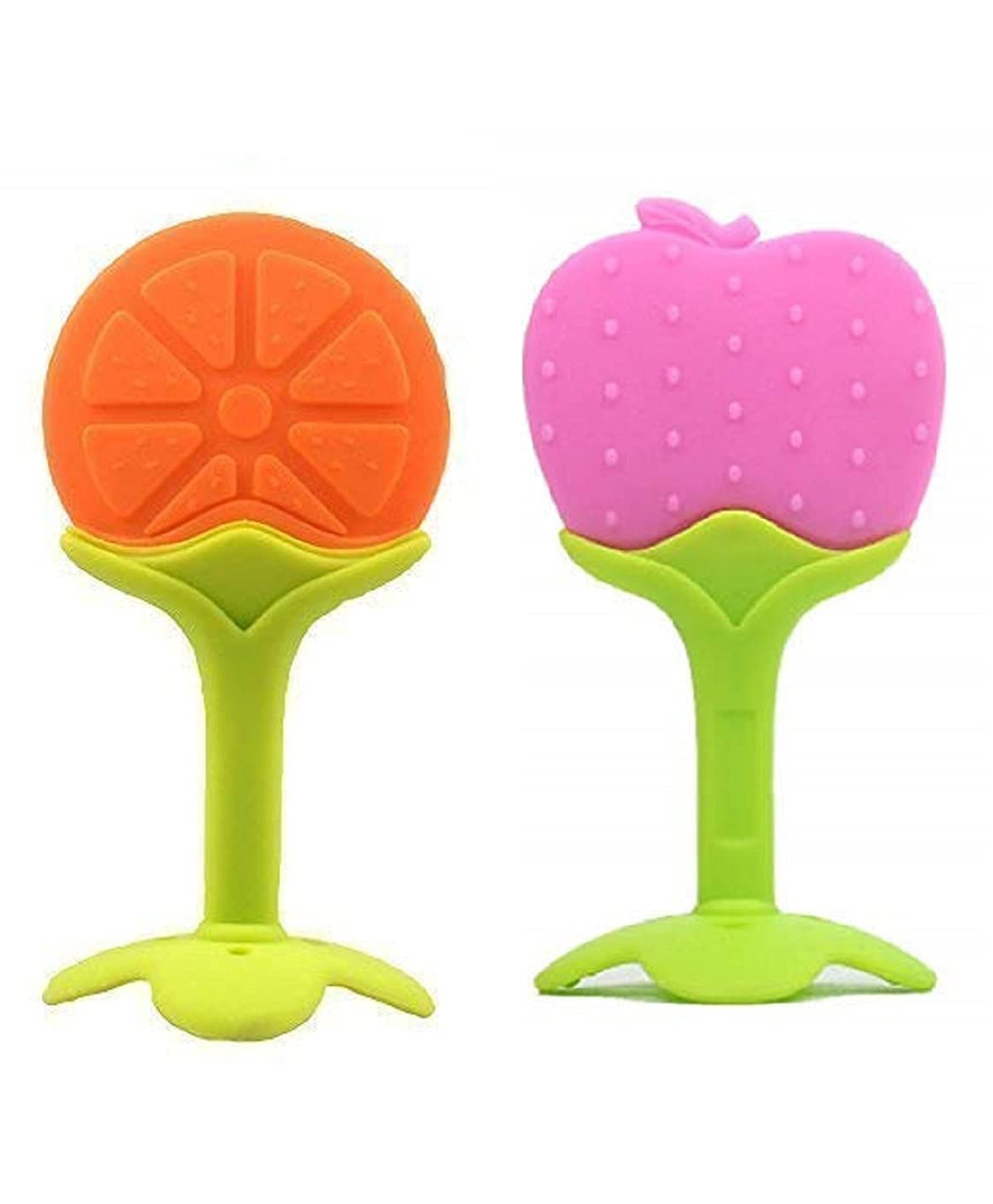 Enorme Silicone Orange & Apple Shape Teether Pack of 2 - Multicolour-image-10