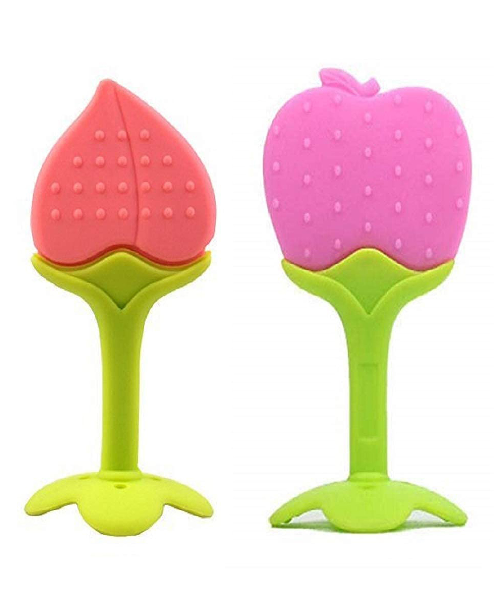 Enorme Silicone Peach & Apple Shape Teether Pack of 2 - Multicolour-image-5