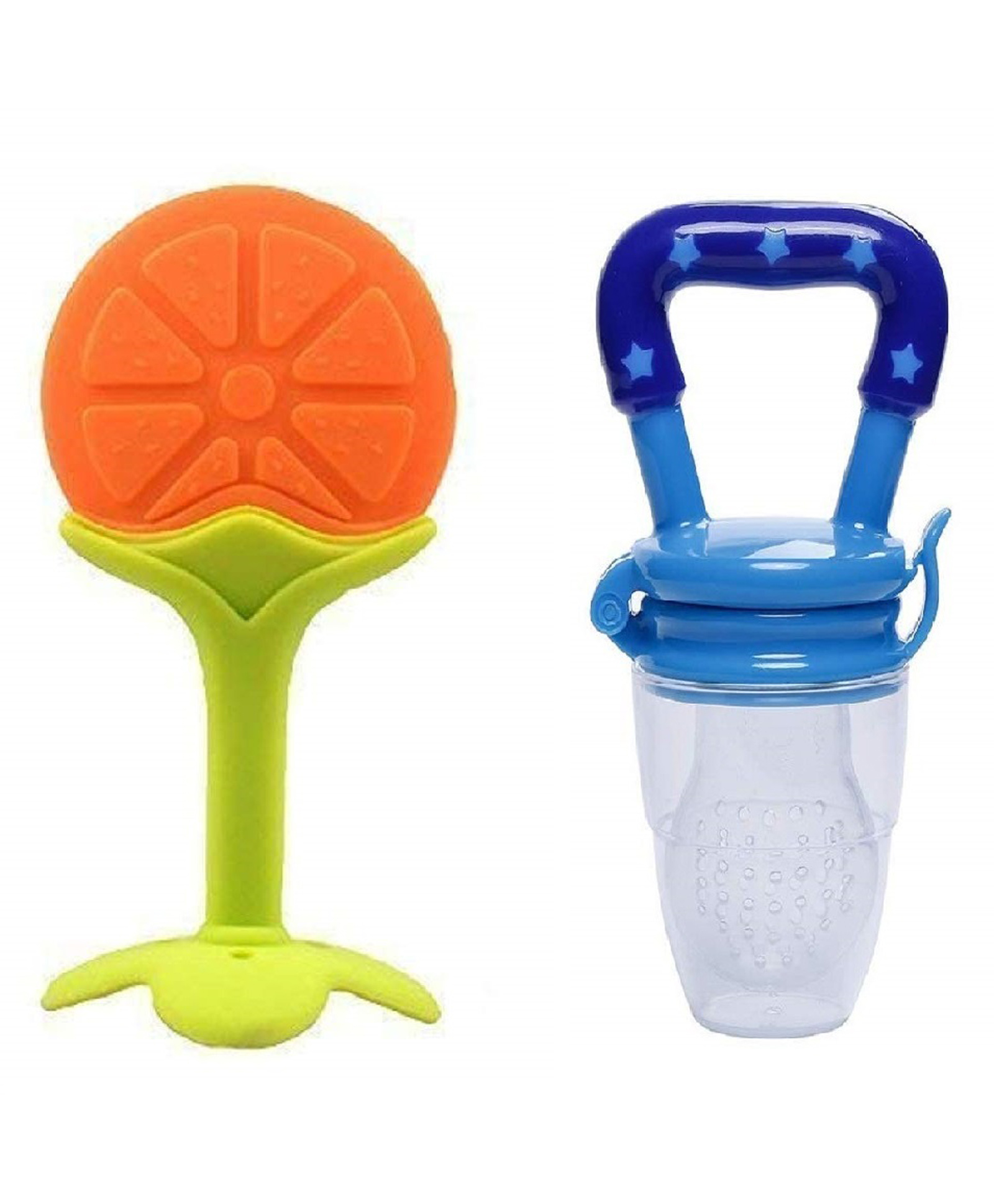 Enorme Silicone Orange Fruit Shape Teether With Feeding Nibbler - Multicolour-image-35