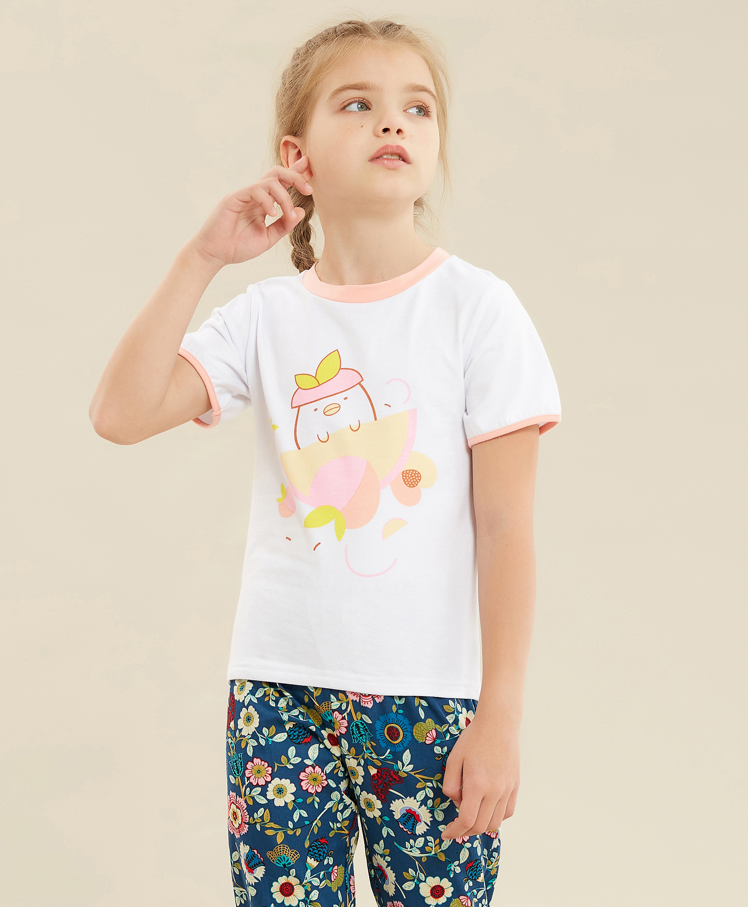 Kookie Kids Half Sleeves Top Penguin Print - White-picture-25
