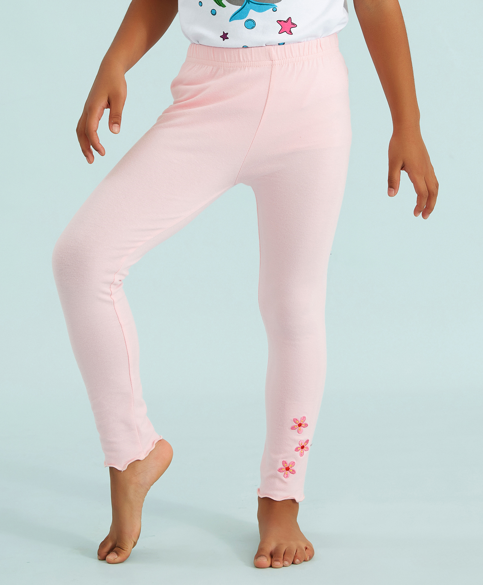 Kookie Kids Full Length Solid Color Leggings - Pink-picture-37