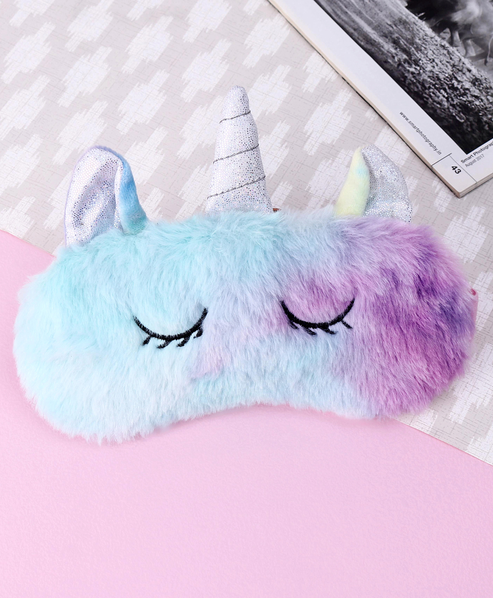 fab n funky Girls Cartoon PlushCute Horn Party Eye Mask - Multicolour-picture-16