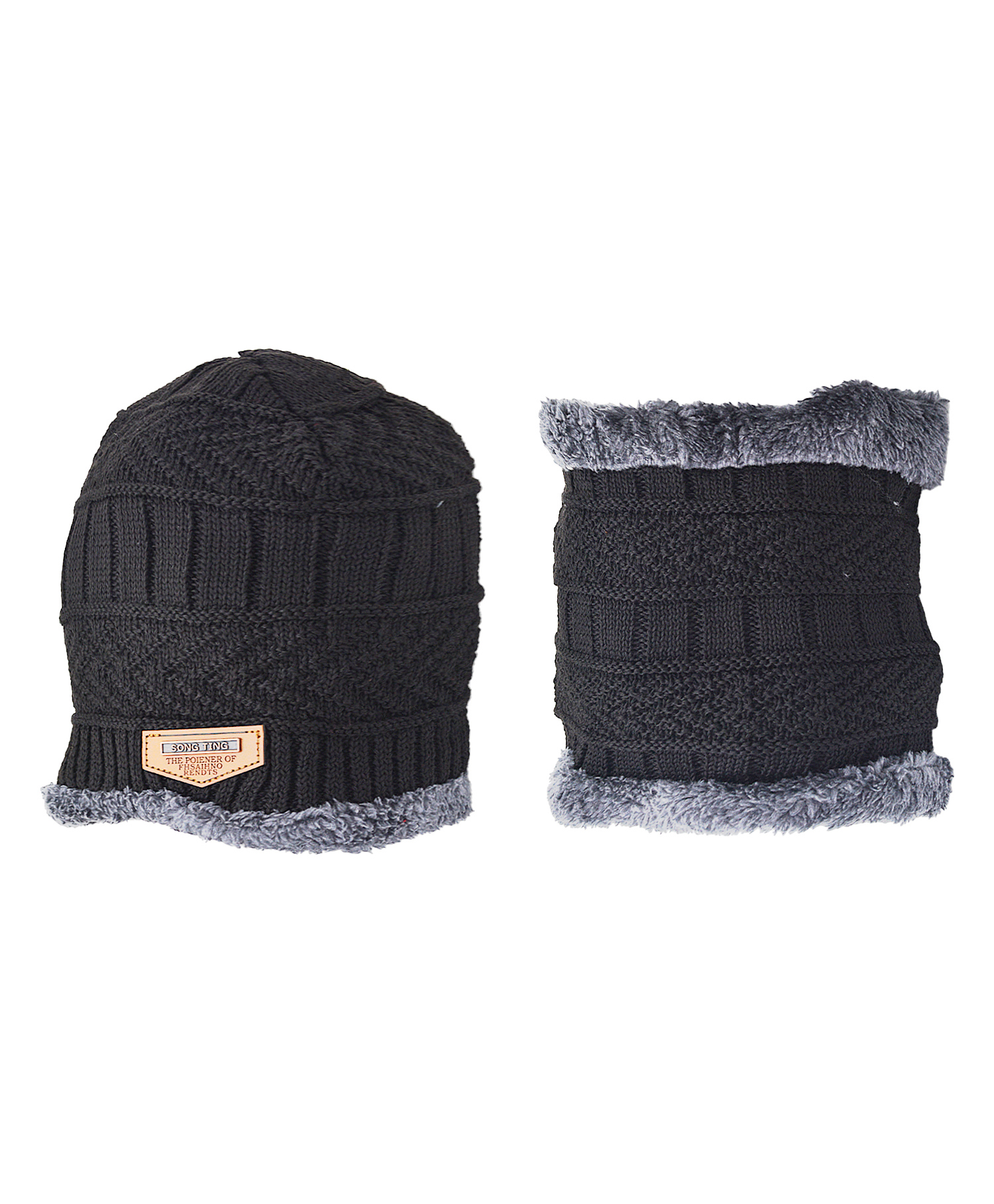 SYGA Beanie Hat Velvet Neck Scarf Free Size - Navy Blue-image-29