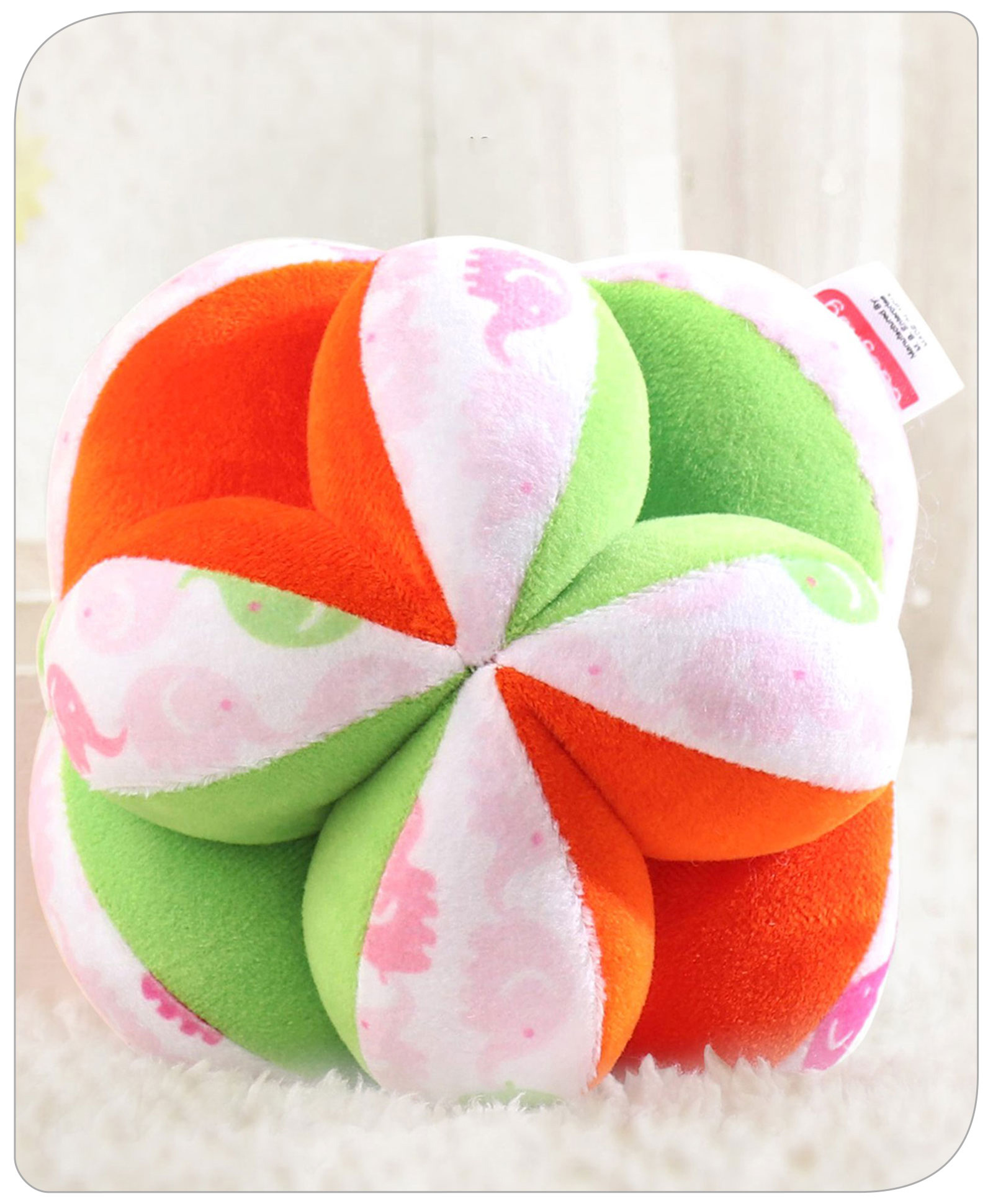 Babyhug Classic Clutch Rattle Ball Orange Green - Diameter 13 cm-image-47