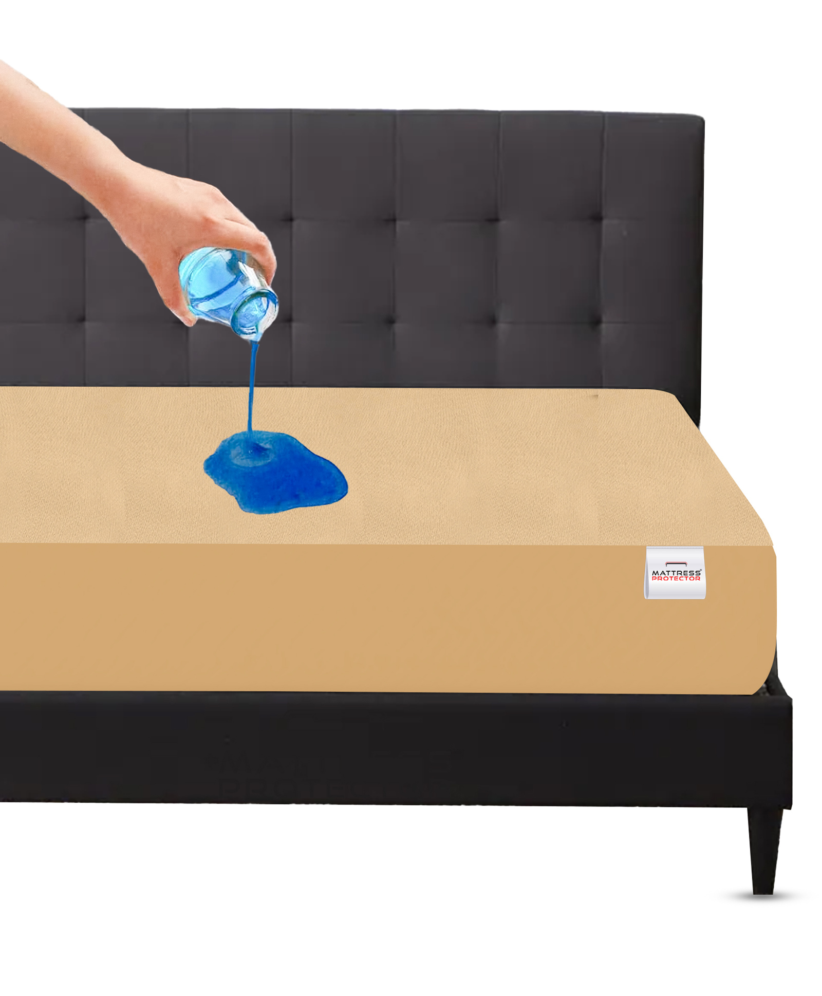 Mattress Protector Water Proof Breathable Stretchable Fitted 72 x 48 Inch for Twin Bed Divan Bed with Elastic Strap Water Resistant Ultra Soft Hypoallergenic Bed Cover - Brown-picture-39