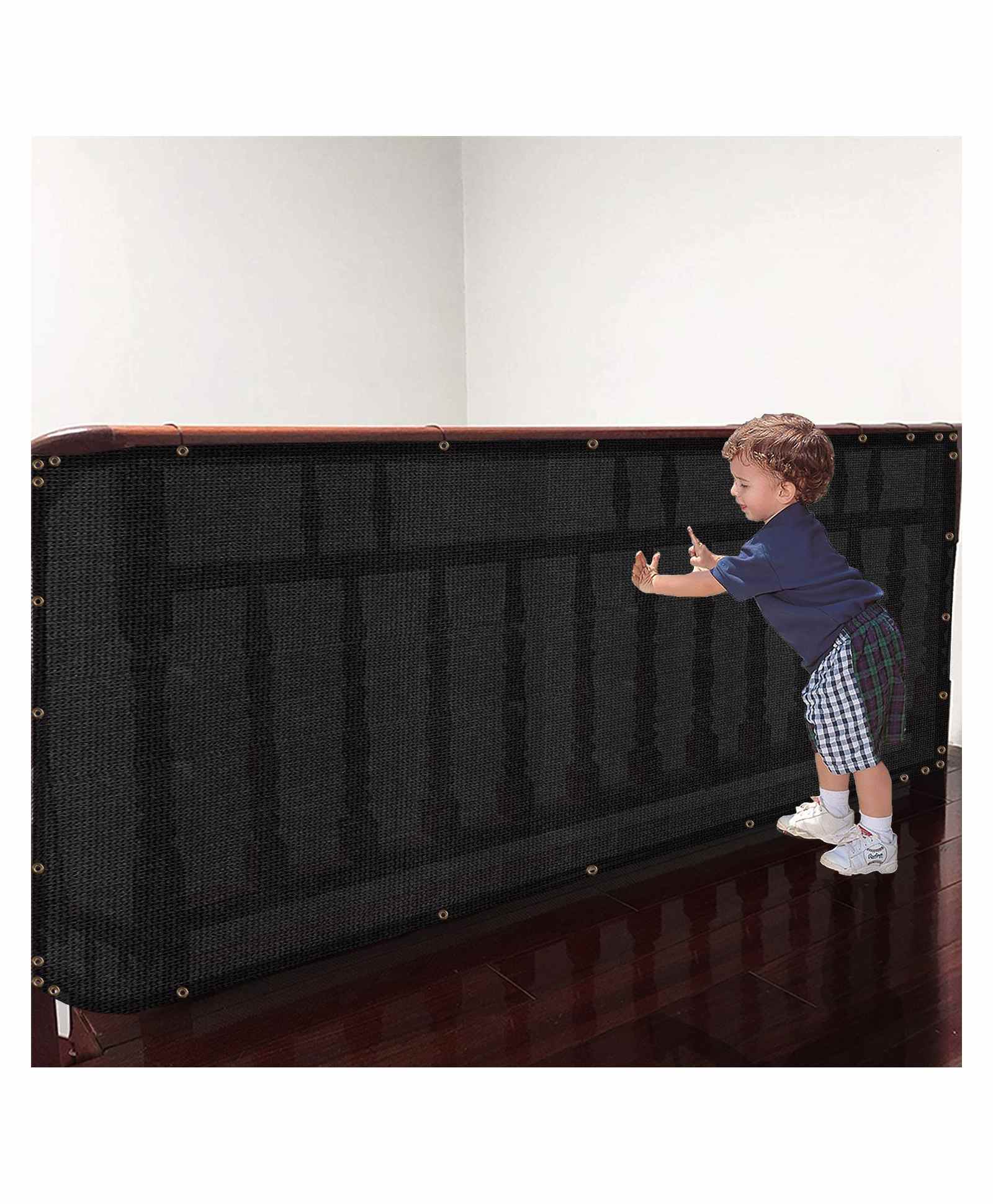 Hippo Balcony Net with Eyelets & Tie-Cords - Black-picture-20
