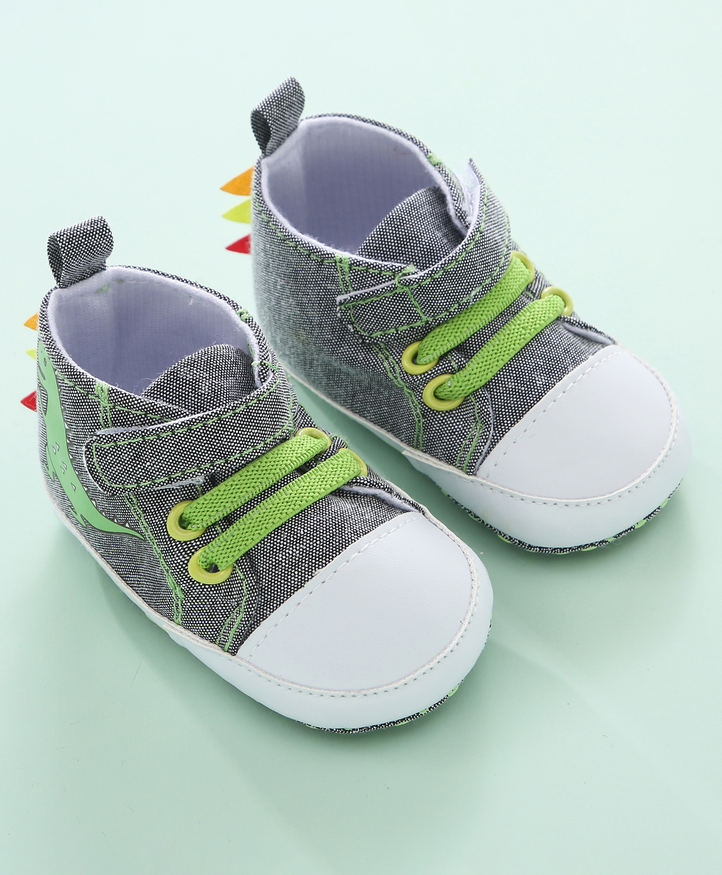 Babyoye Casual Wear Booties - Grey-image-2