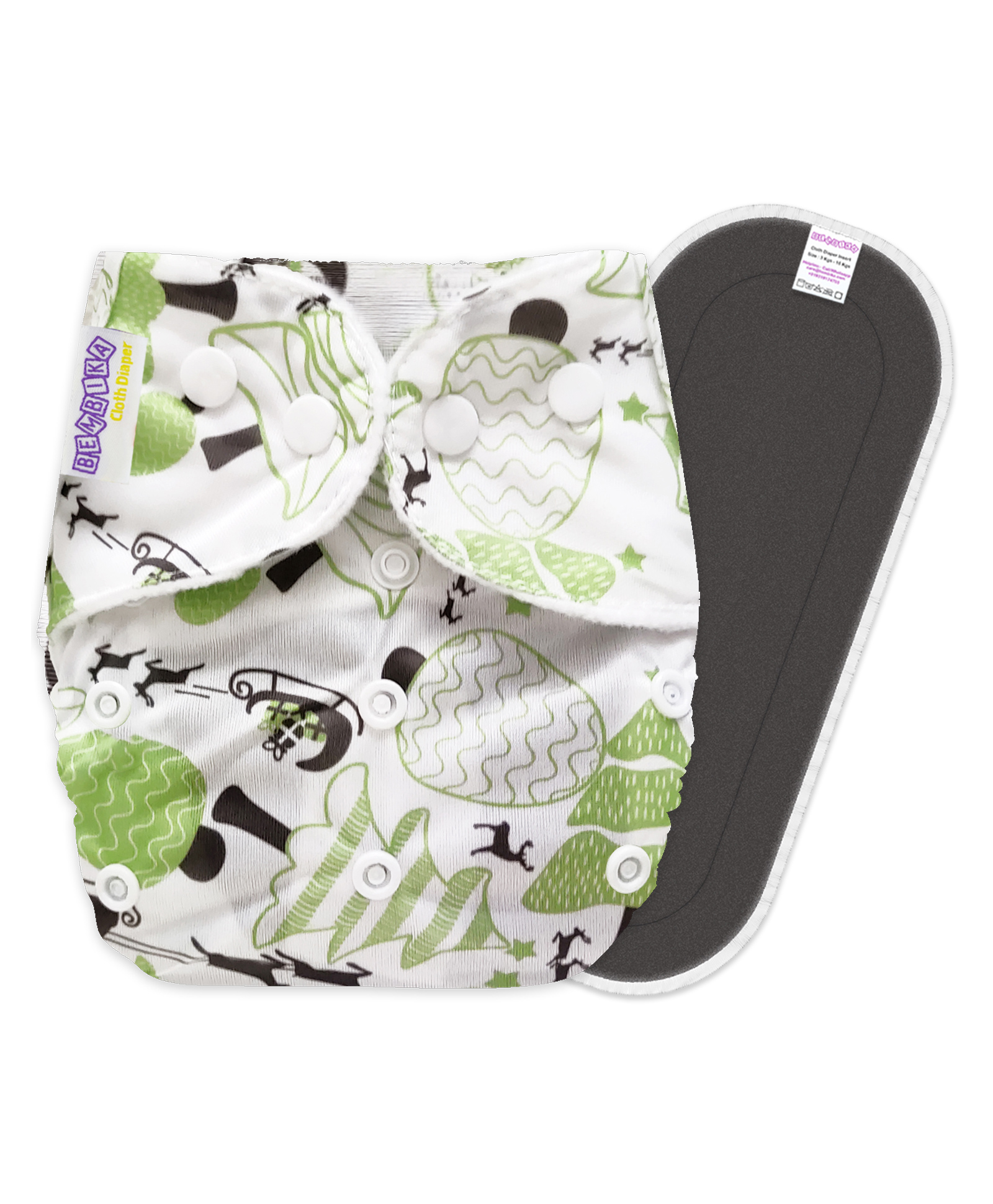 Bembika B Plus Christmas Printed Cloth Diaper With 1 Bamboo Charcoal Insert - Multicolour-picture-24