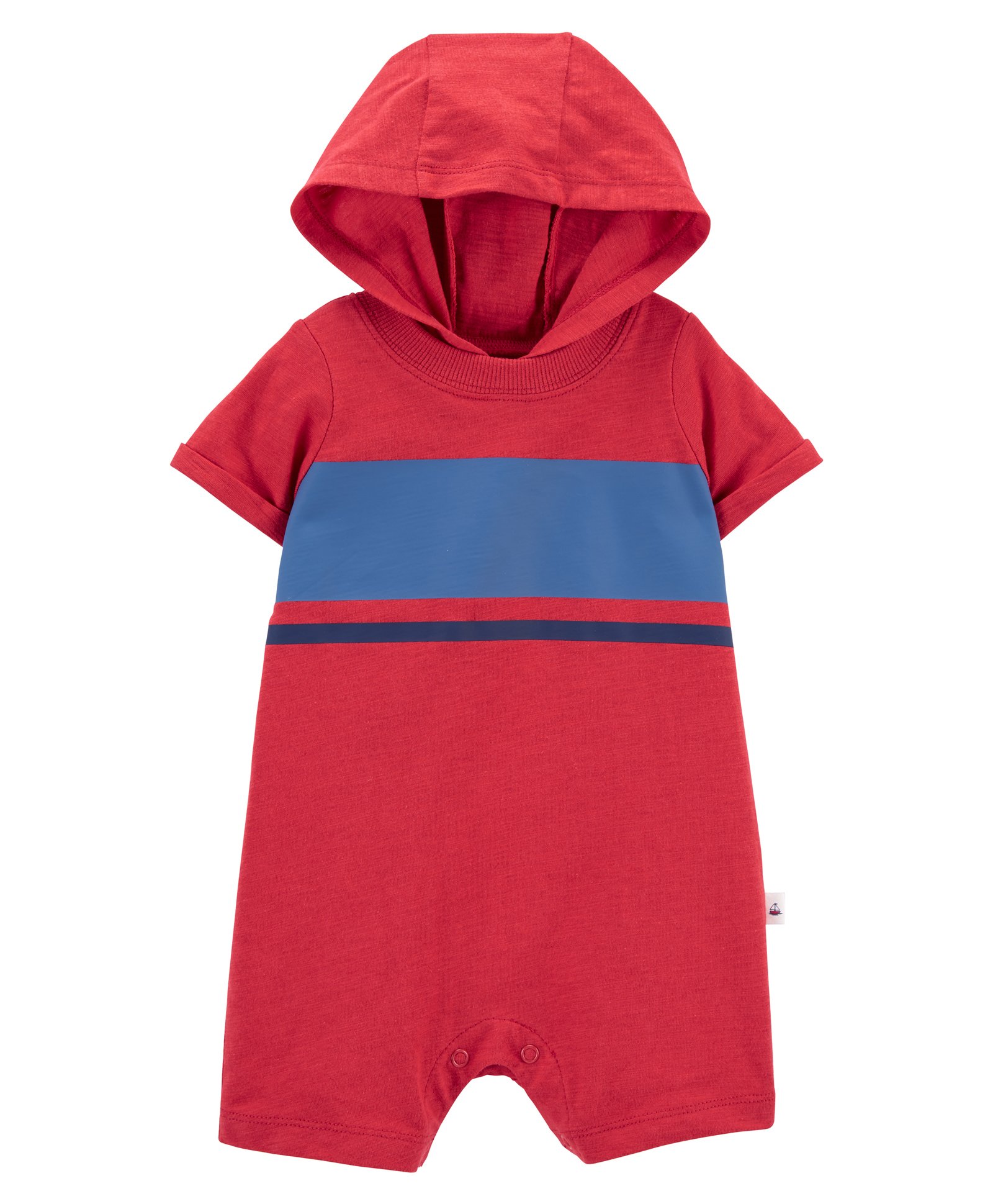 Carter's Hooded Cotton Romper - Red-image-37