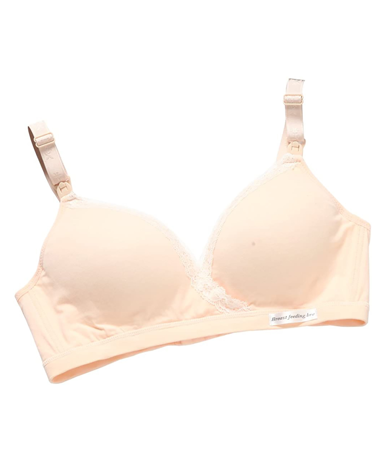 MOMISY Wirefree Cotton Maternity Nursing Bra - Peach-picture-20