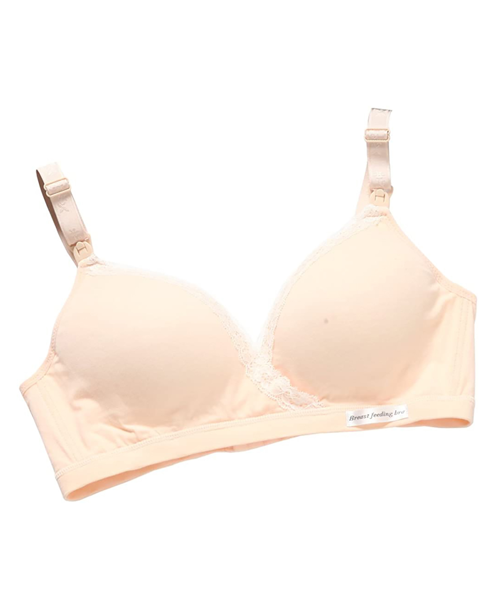 MOMISY Wirefree Cotton Maternity Nursing Bra - Peach-image-1