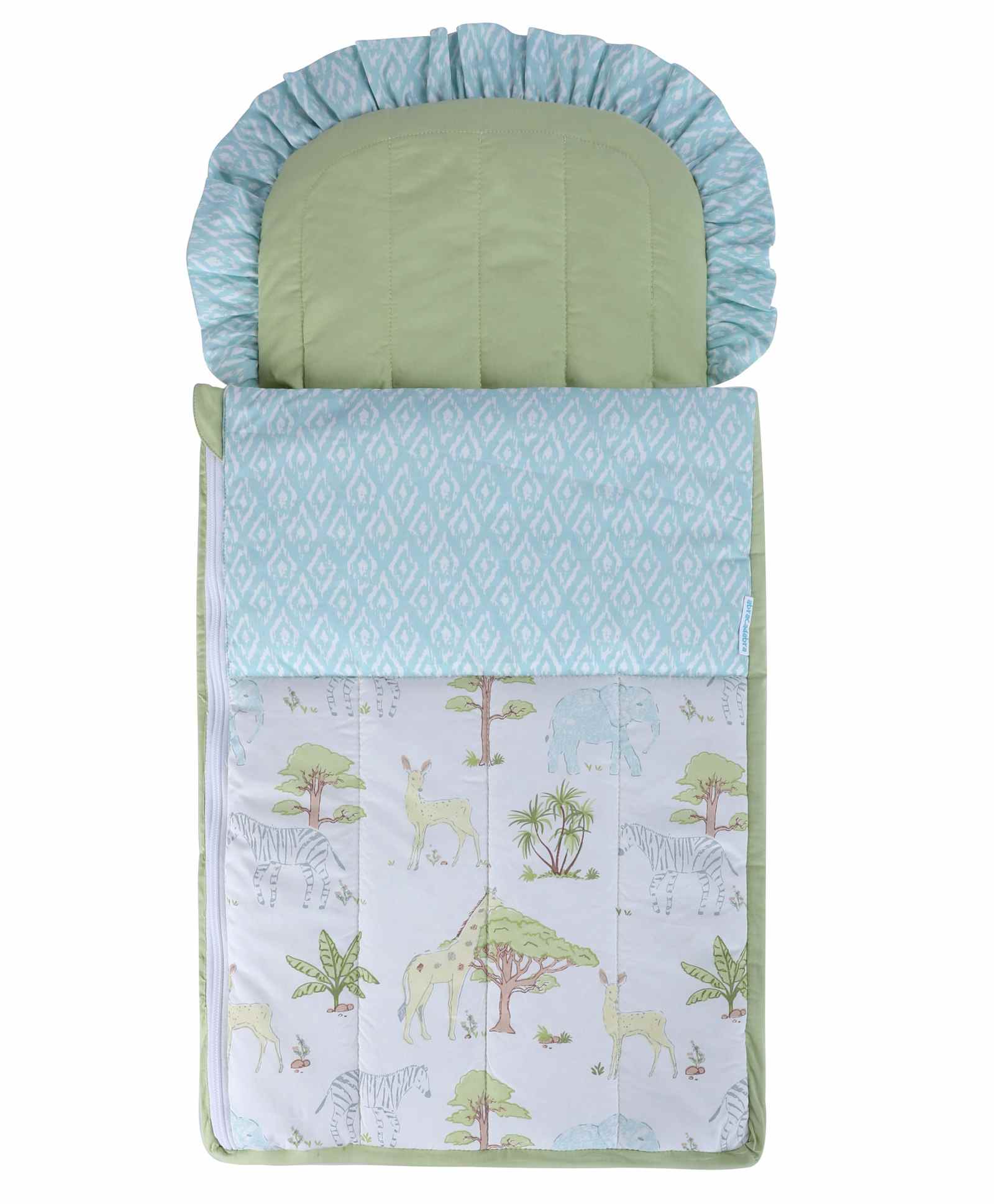 Abracadabra Cotton Sleeping Bag Savanna Theme - Green-image-10