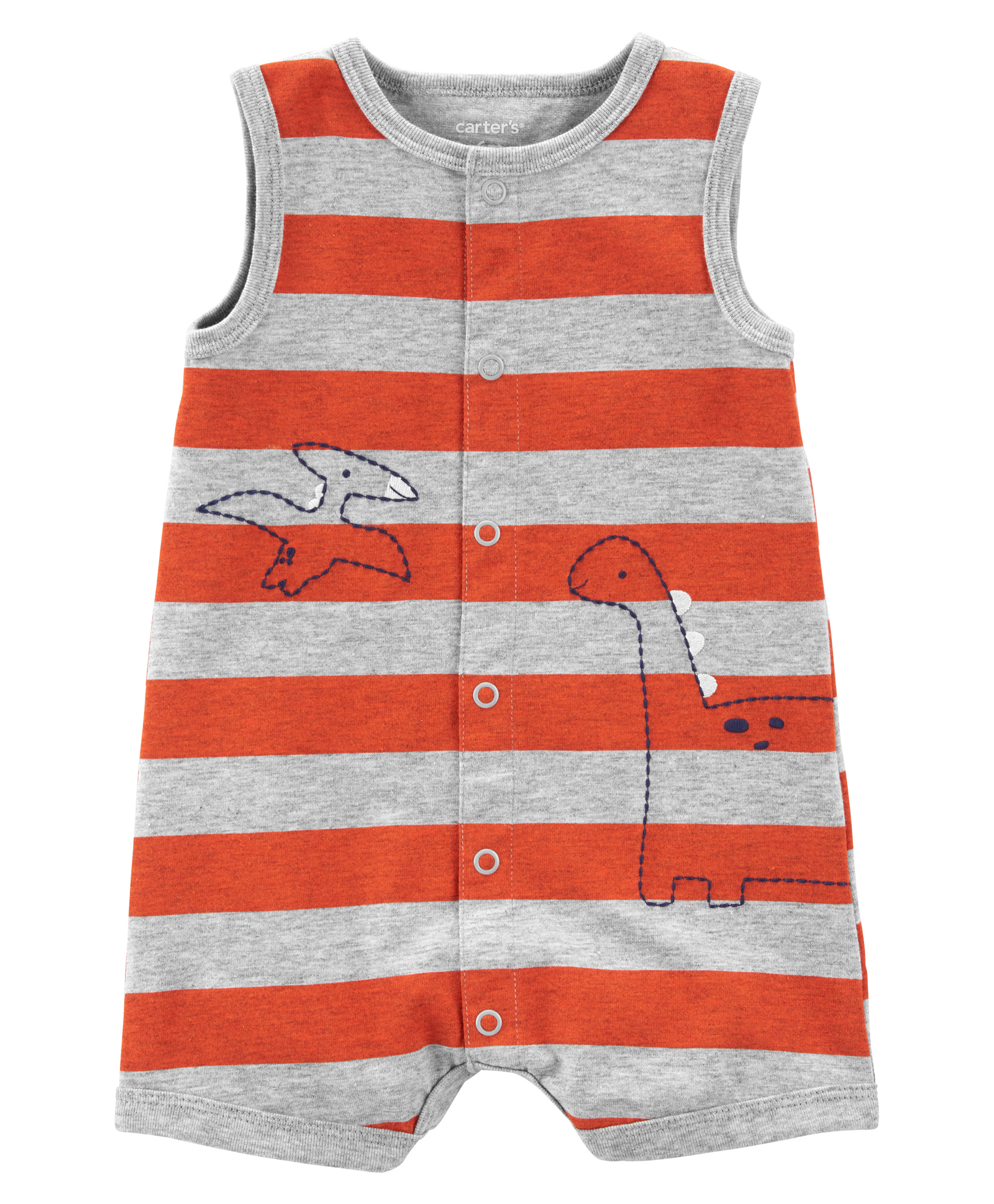 NWT Carter's Dinosaur Snap-Up Romper Short One Piece Baby Girl 