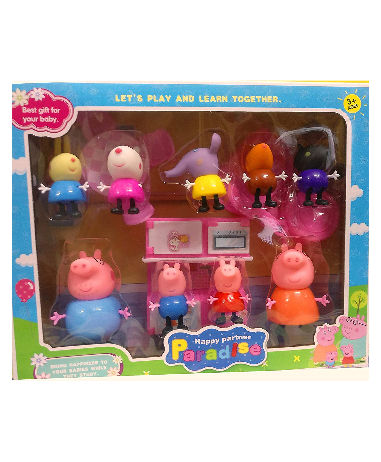 Niyamat Pig Family & Friends Action Figure Toy Pack of 9 - Multicolour-picture-27