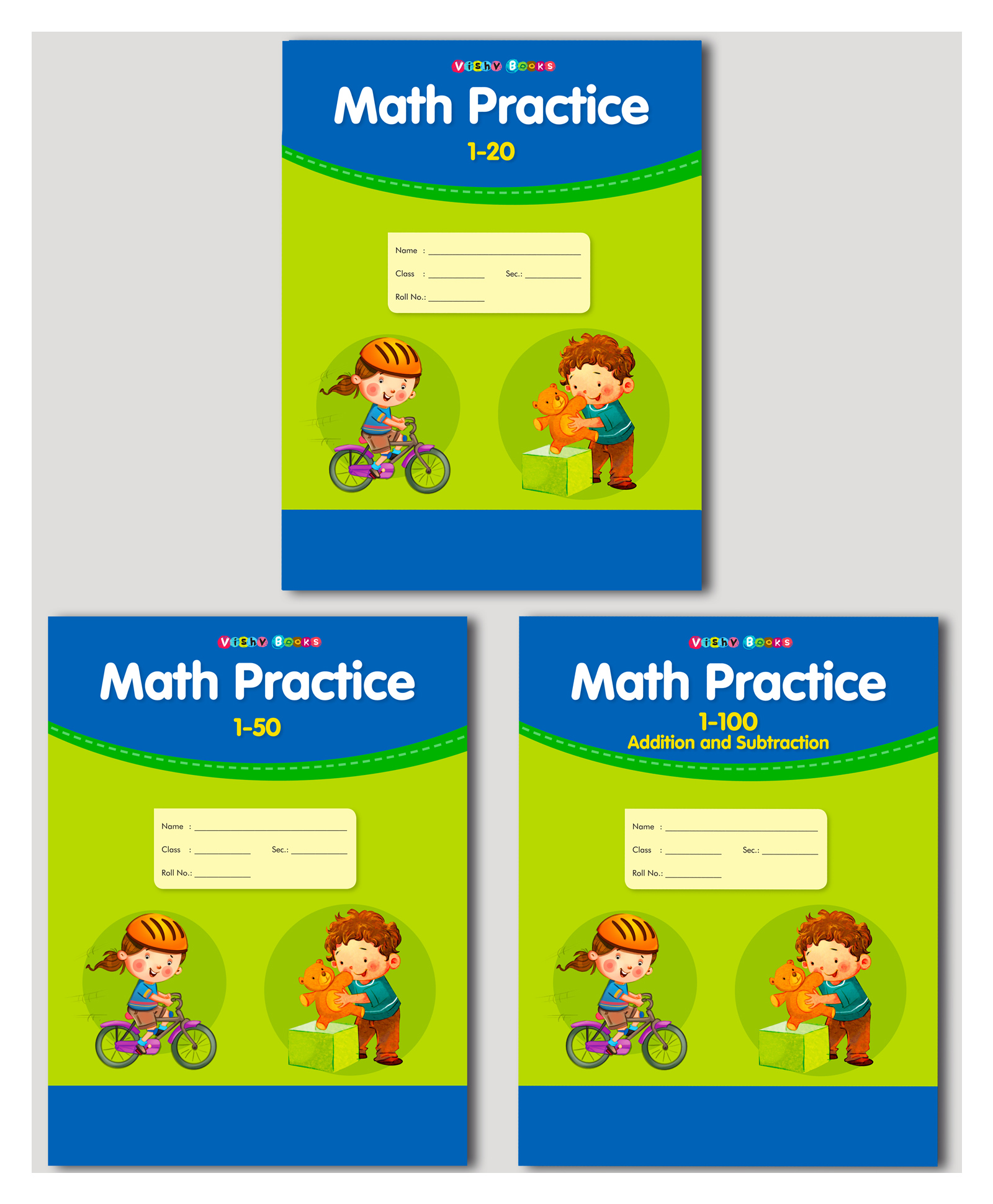vishv books Maths Practice Homeschool Writing Book Pack of 3 - English-picture-31