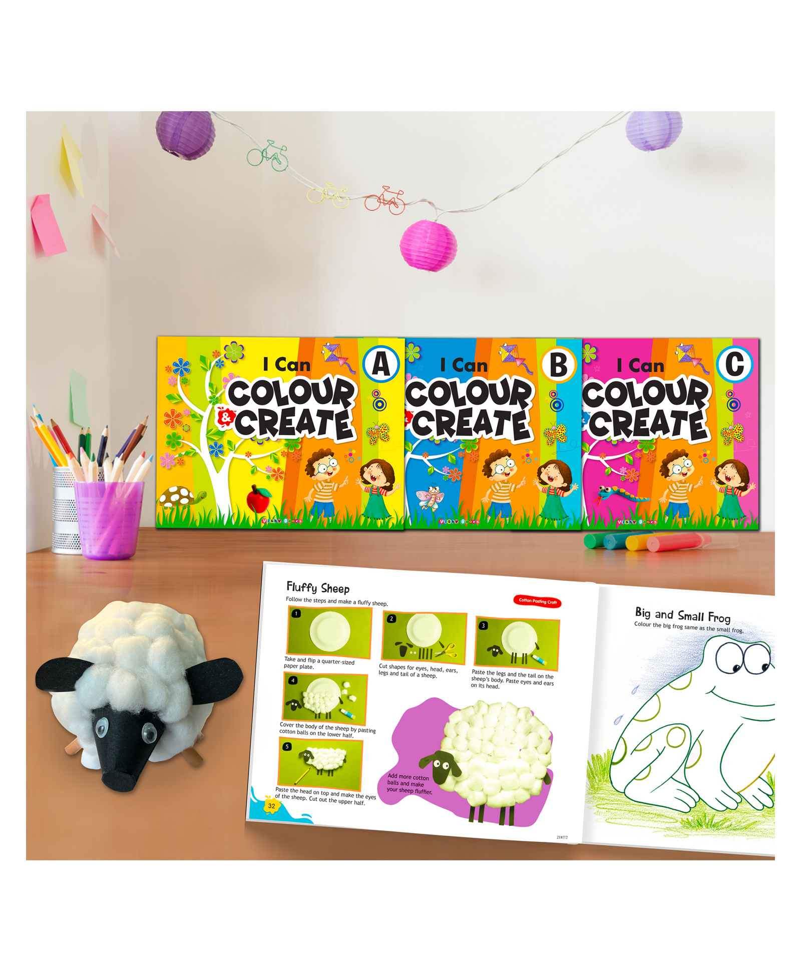 vishv books I Can Colour & Create Book Pack of 3 - English-picture-1