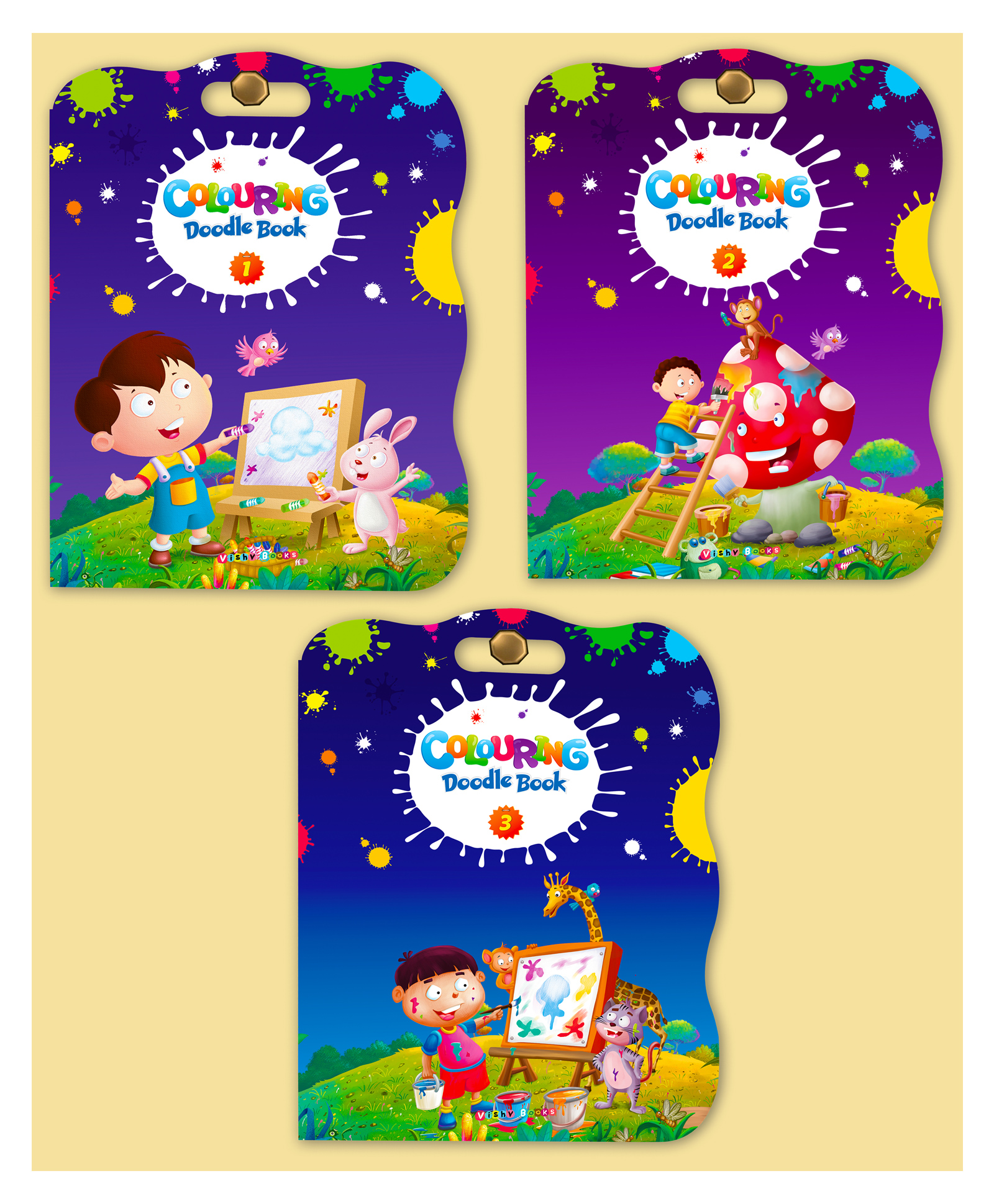 vishv books Colouring Doodle Book Combo Level 1 Pack of 3 - English-picture-24